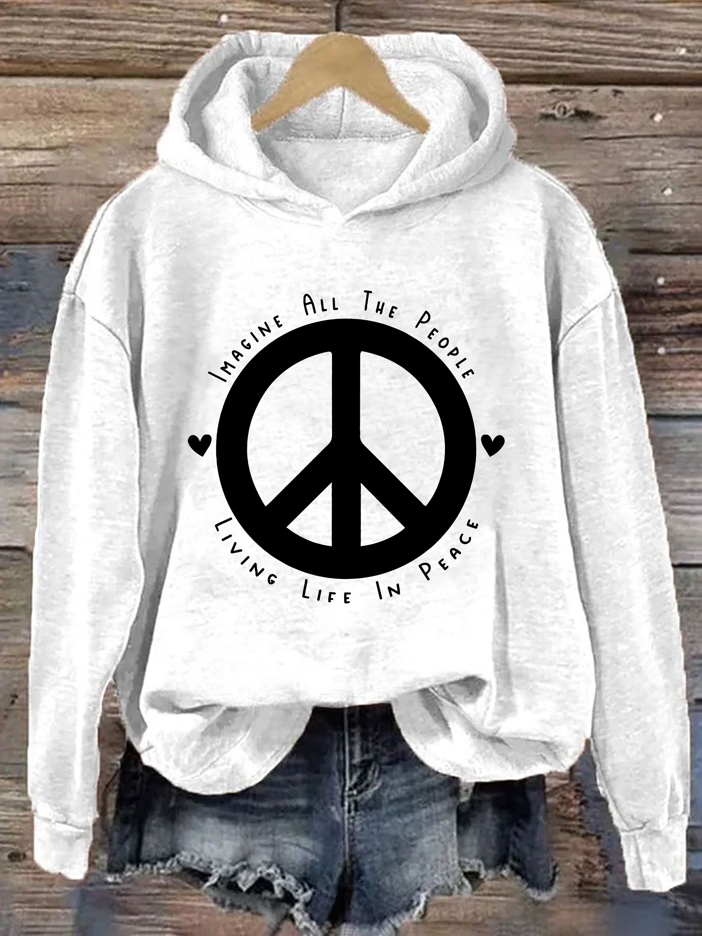 Imagine All The People Living Life In Peace Hoodie