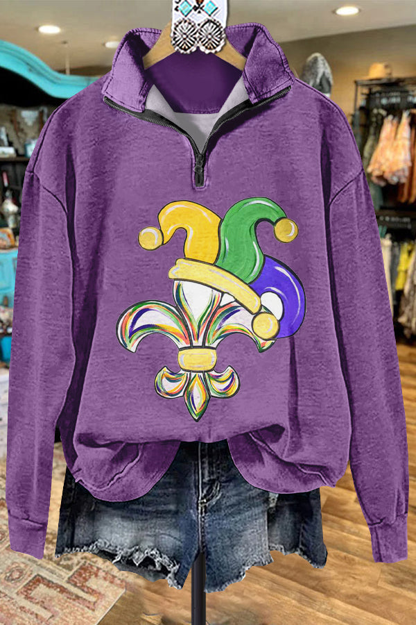 Classic Contrast Mardi Gras Sweatshirt