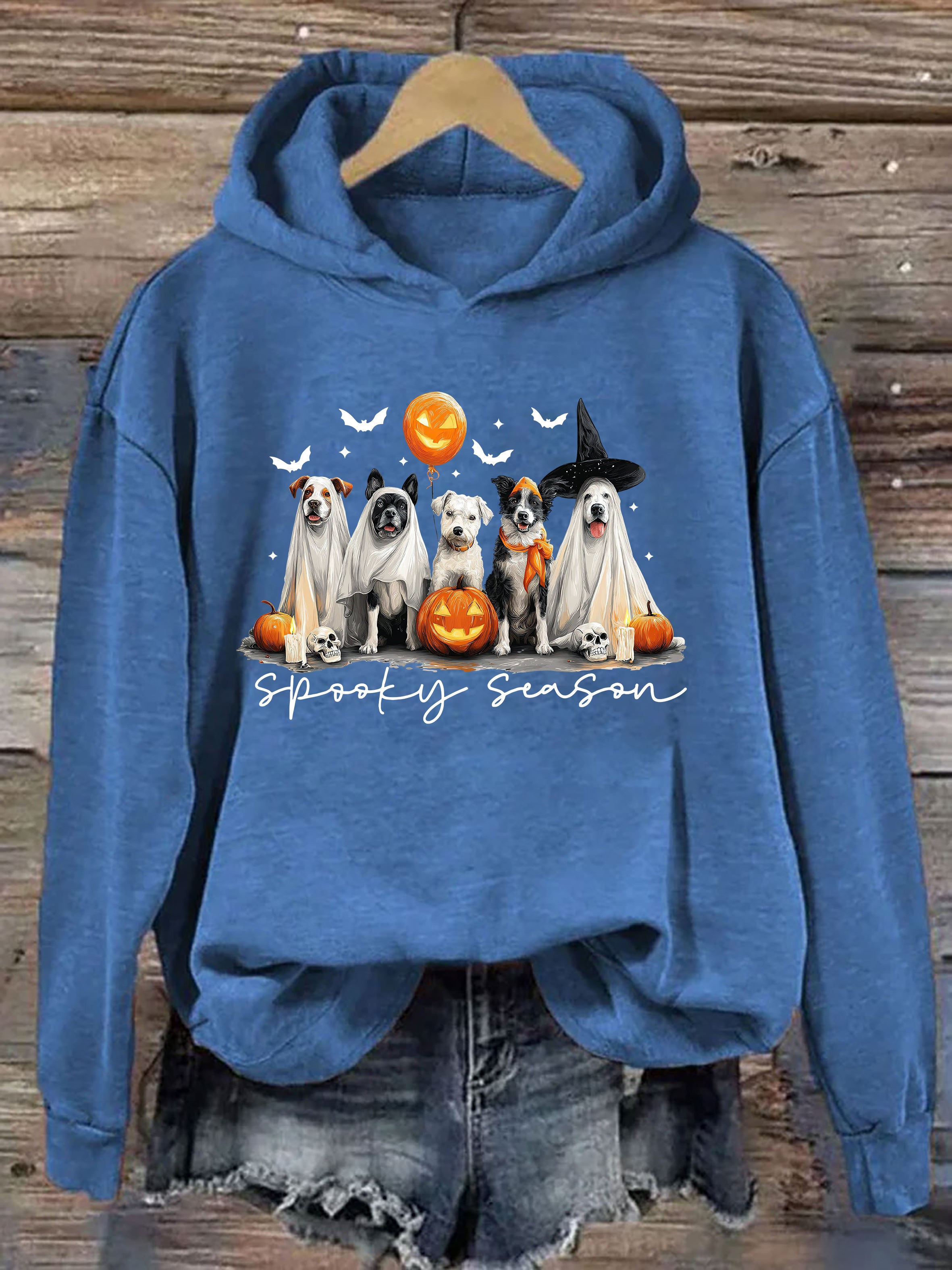 Retro Ghost Dog Hoodie