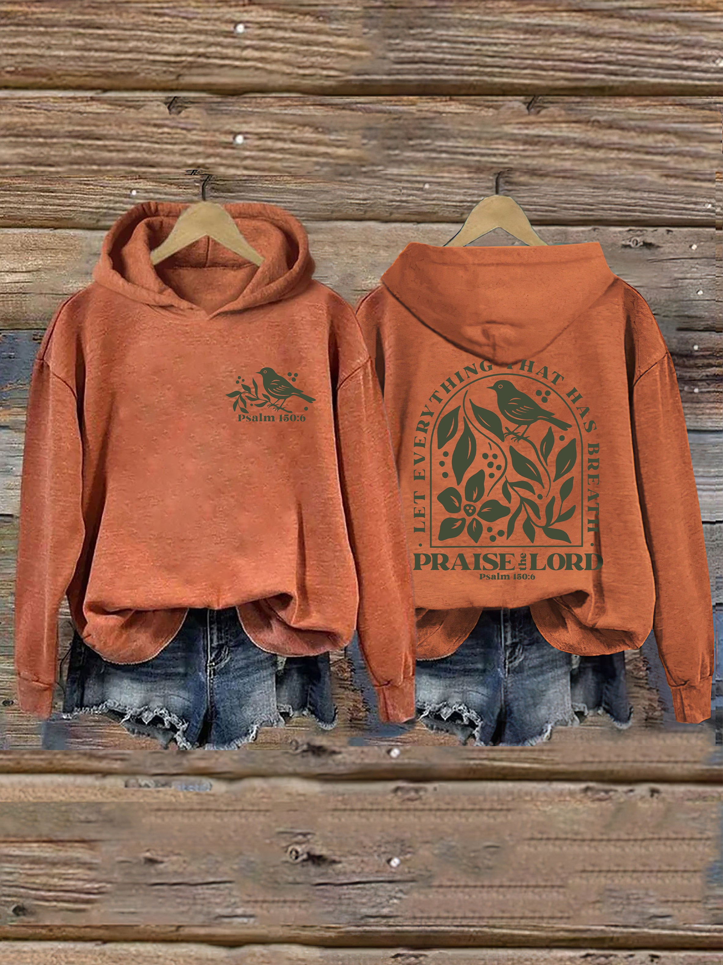 Vintage Faith Based Psalm 150:6 Christian Graphics Hoodie
