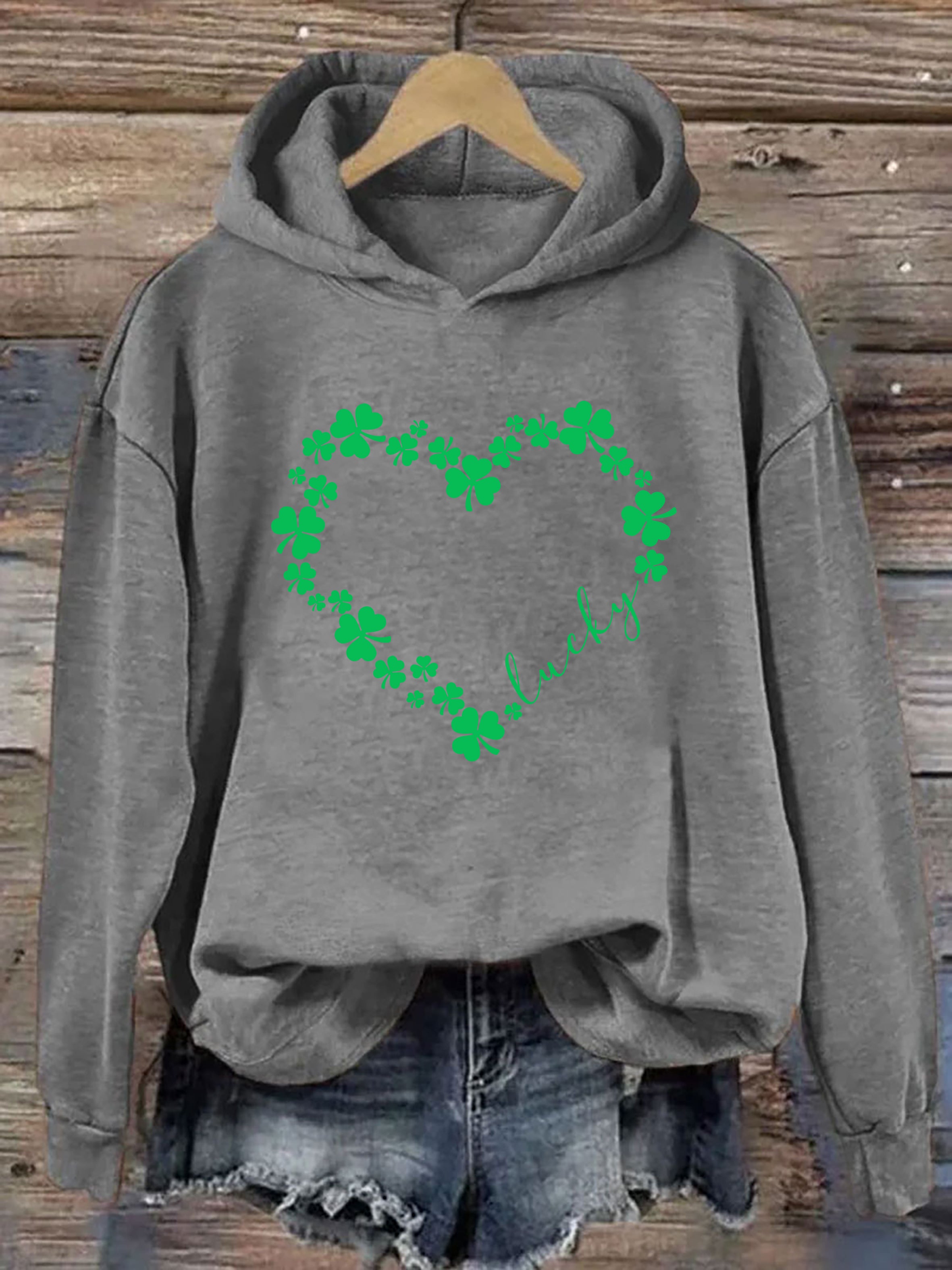 Heart Shamrock St Patrick's Day Hoodie