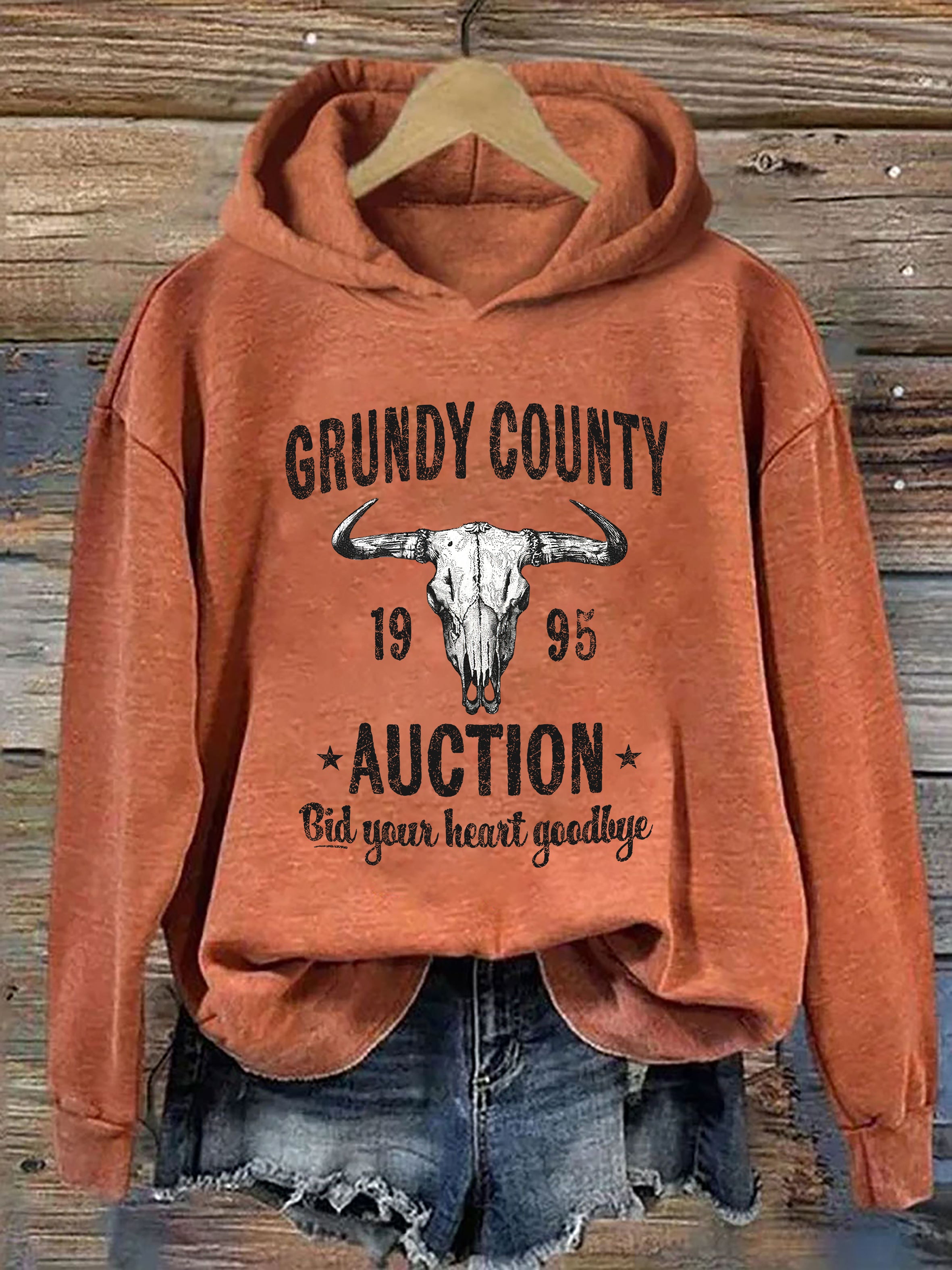 Grundy County Auction Vintage Inspired Hoodie
