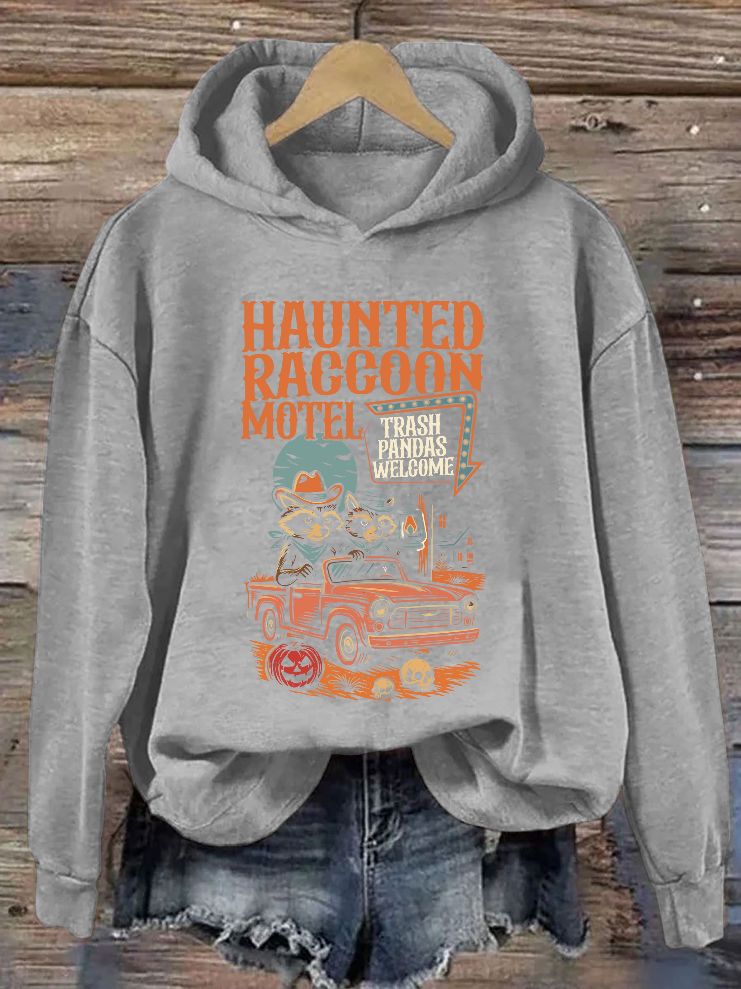 Haunted Raccoon Motel Hoodie