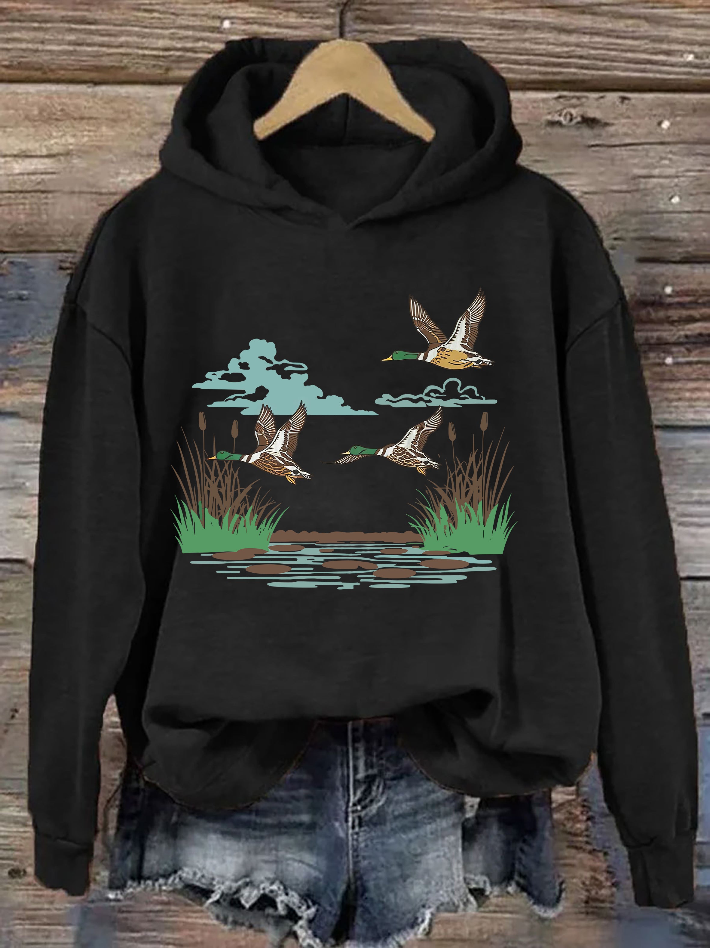 Vintage Wildlife Duck Hoodie