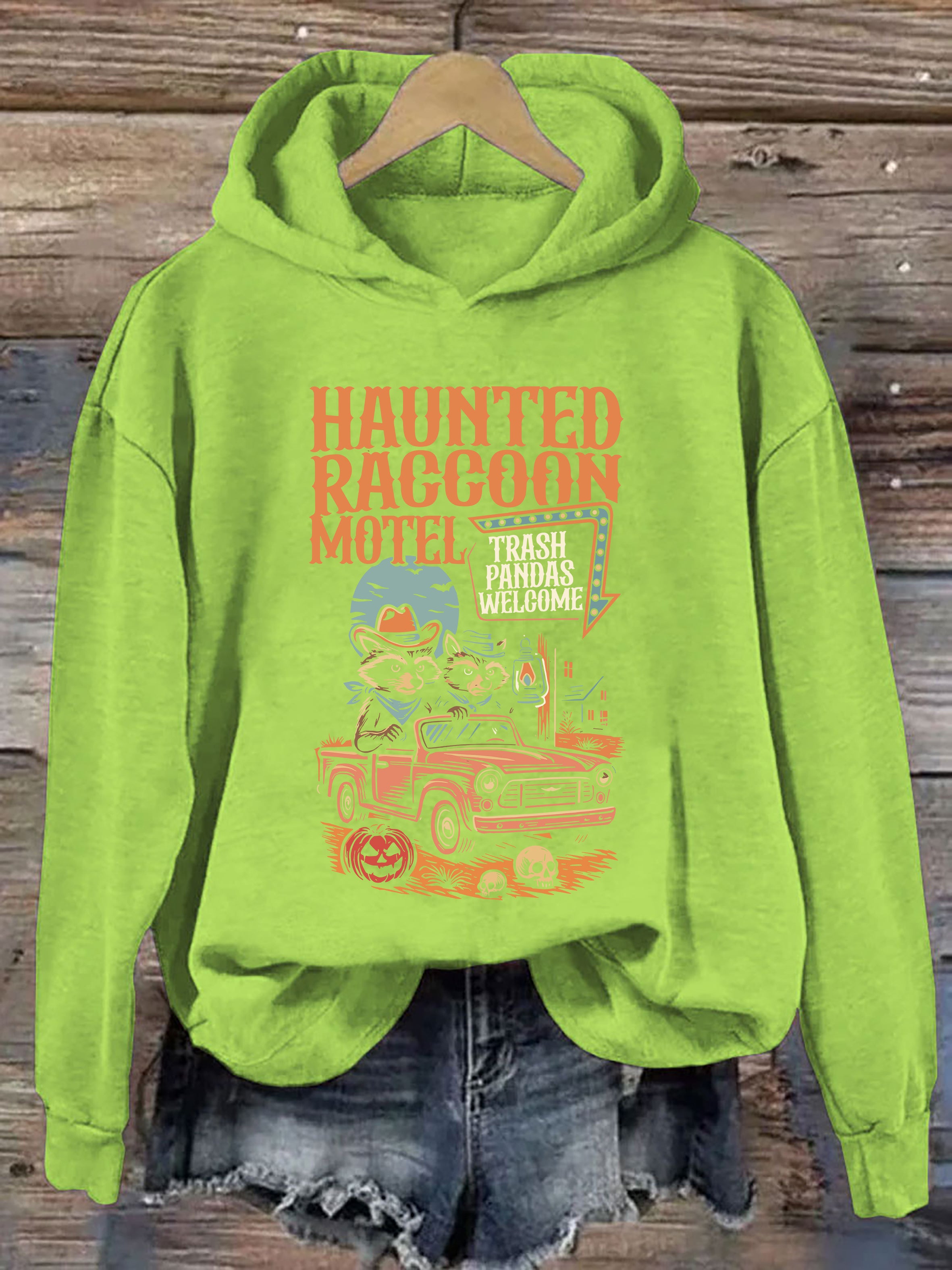 Haunted Raccoon Motel Hoodie