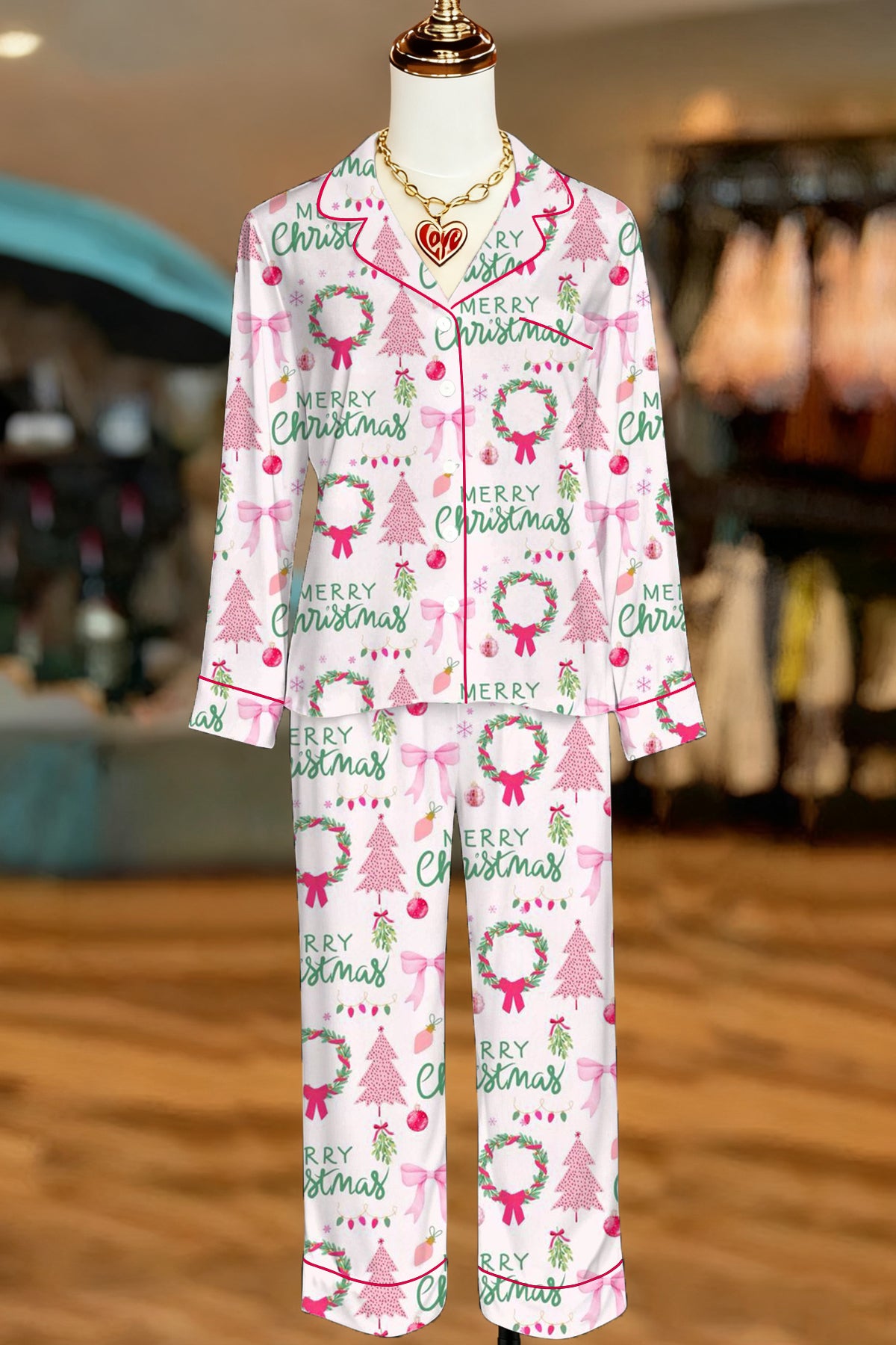 CHRISTMAS PINK TWO-PIECE SET