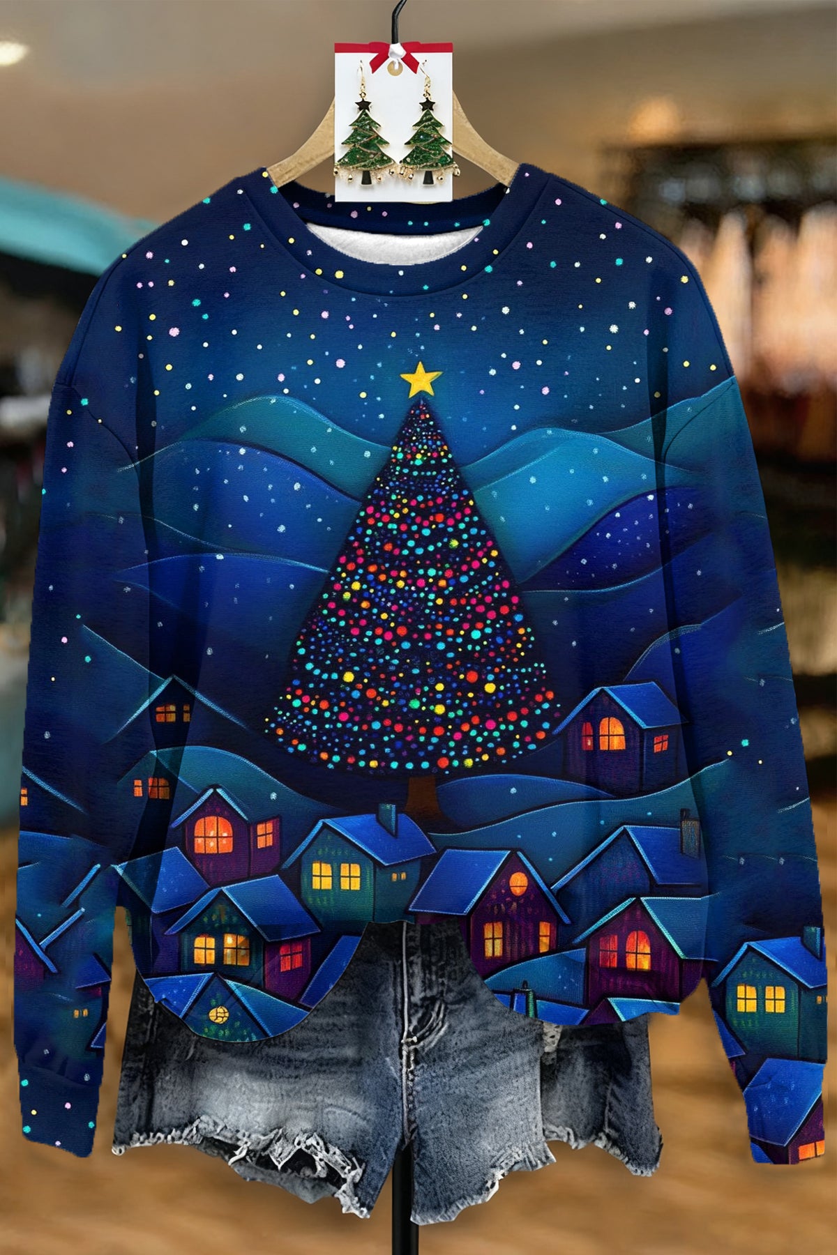 RETRO CHRISTMAS CREW NECK SWEATSHIRT