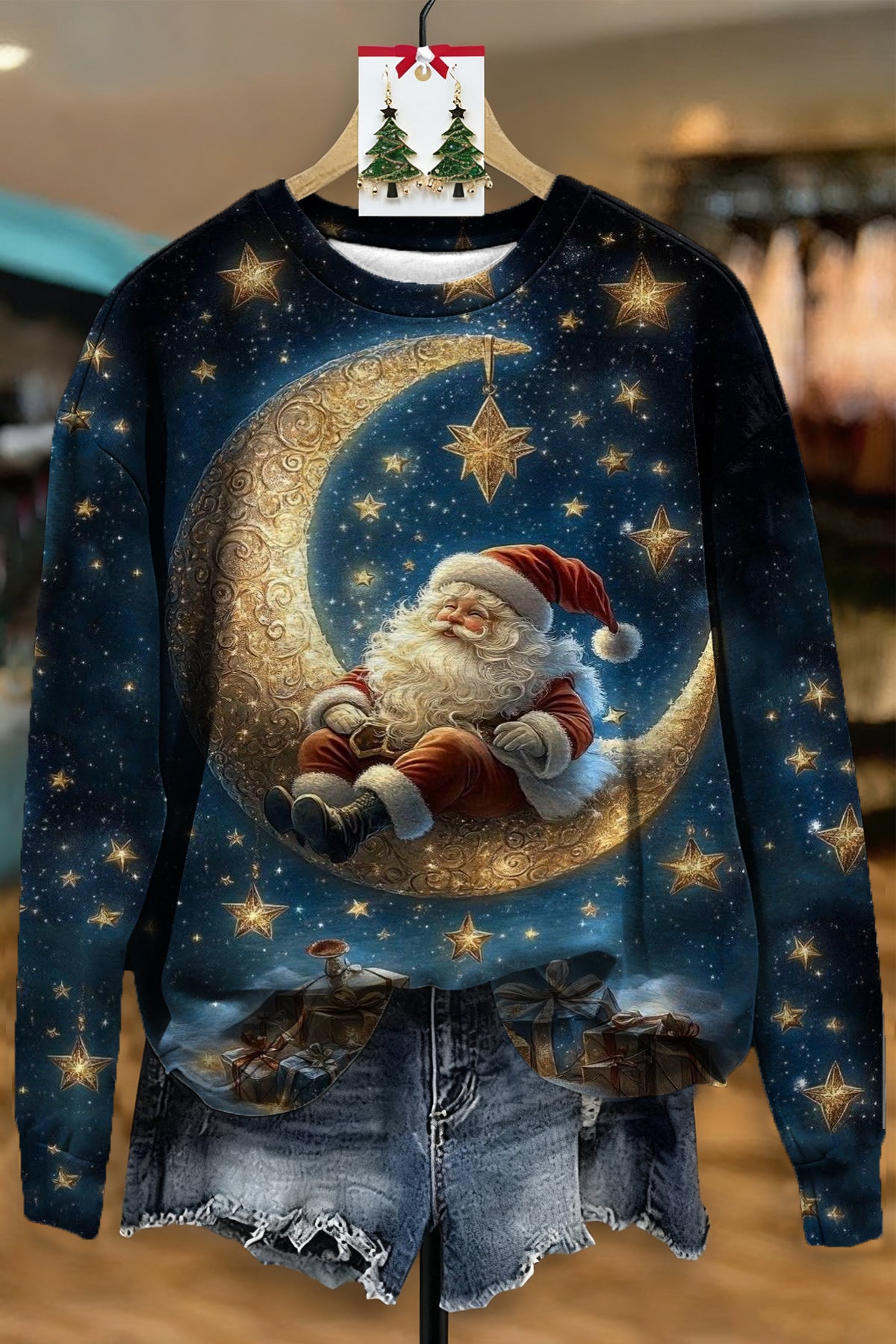 RETRO SANTA CLAUS CREW NECK SWEATSHIRT