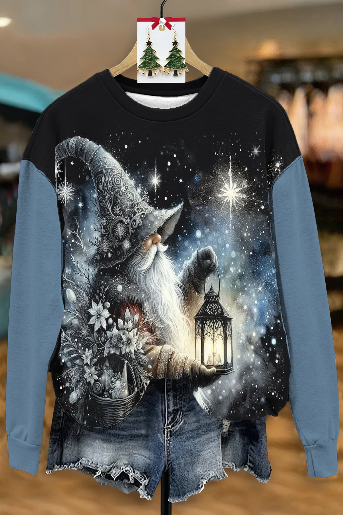 RETRO SANTA CLAUS CREW NECK SWEATSHIRT