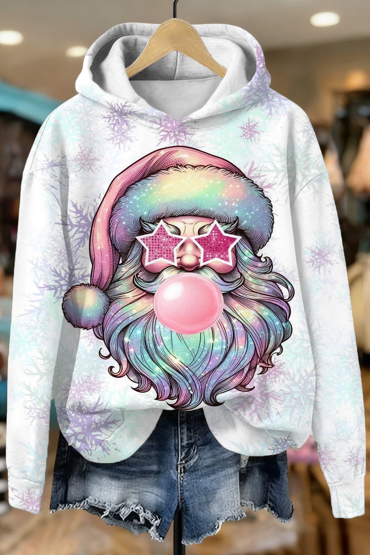 SANTA CLAUS BLOWING BUBBLES HOODIE