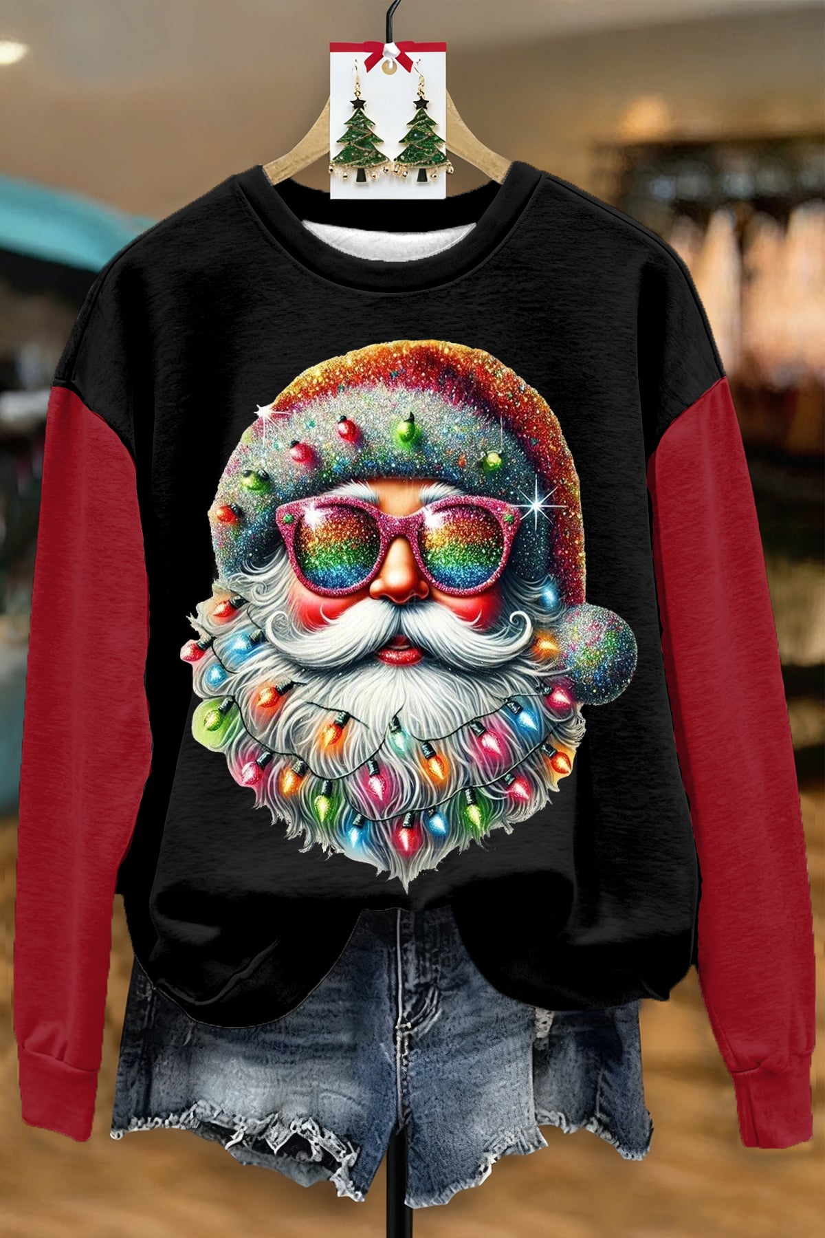 SANTA CLAUS LIGHTS CREW NECK SWEATSHIRT