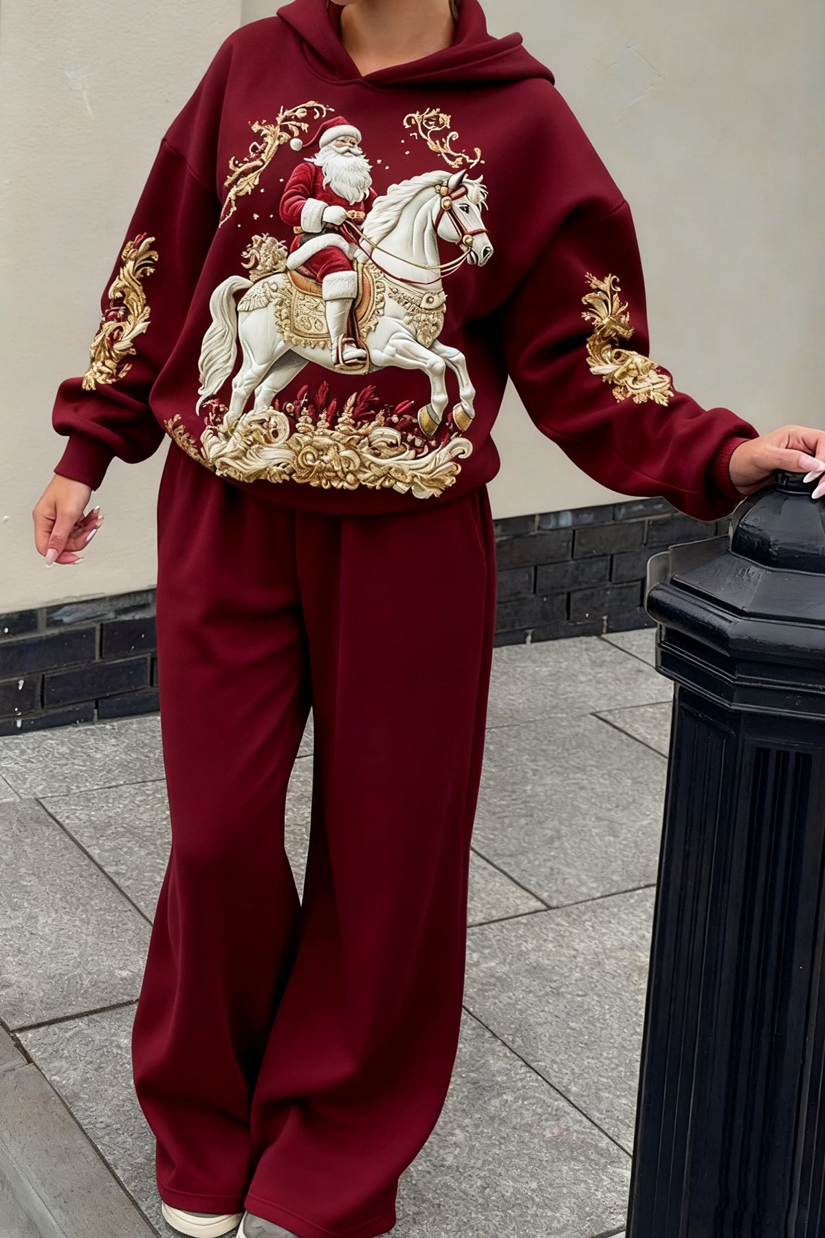 SANTA RIDING HOODIE SET