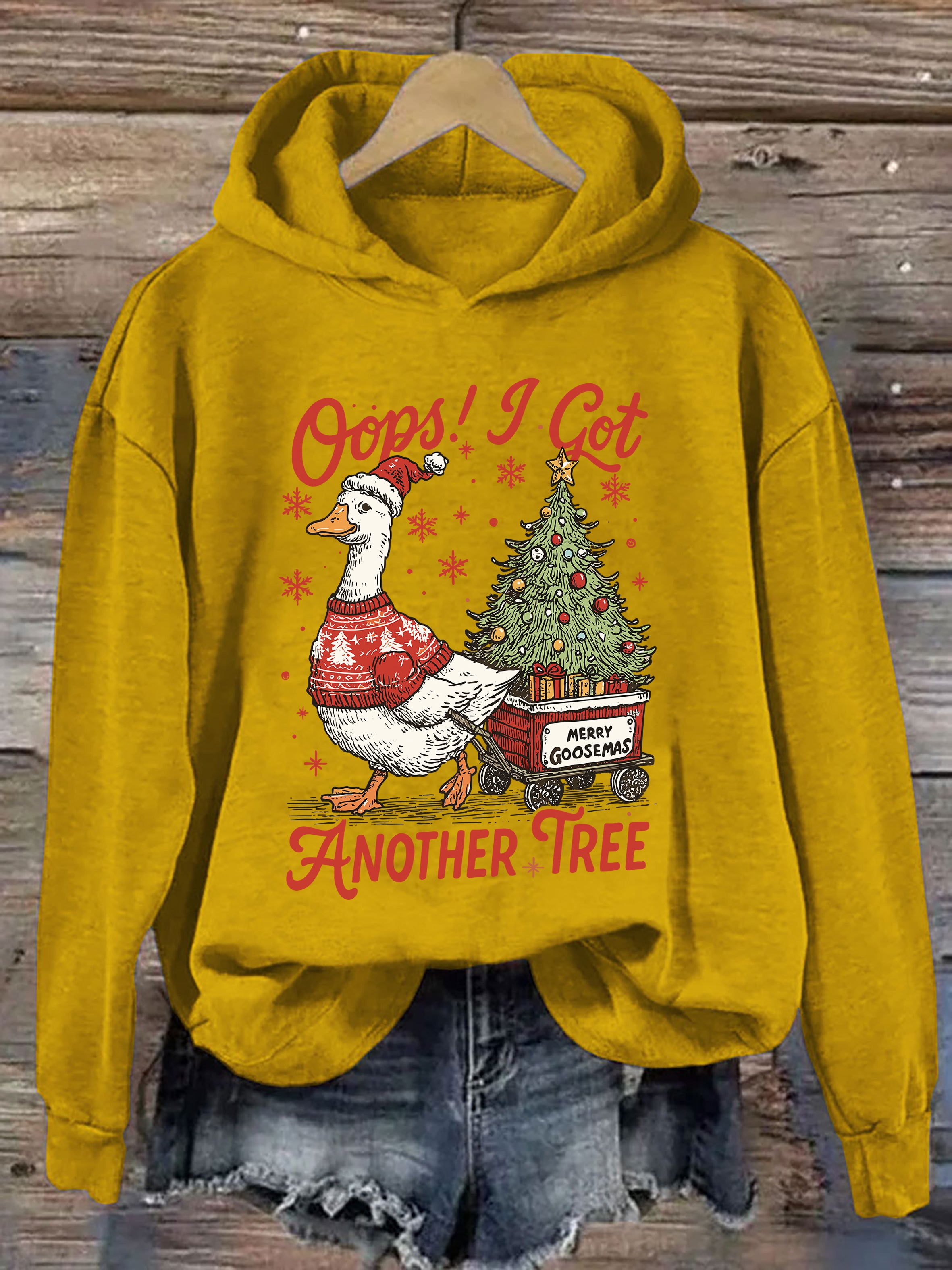 Oops I Got Another Tree Funny Christmas Goose Hoodie