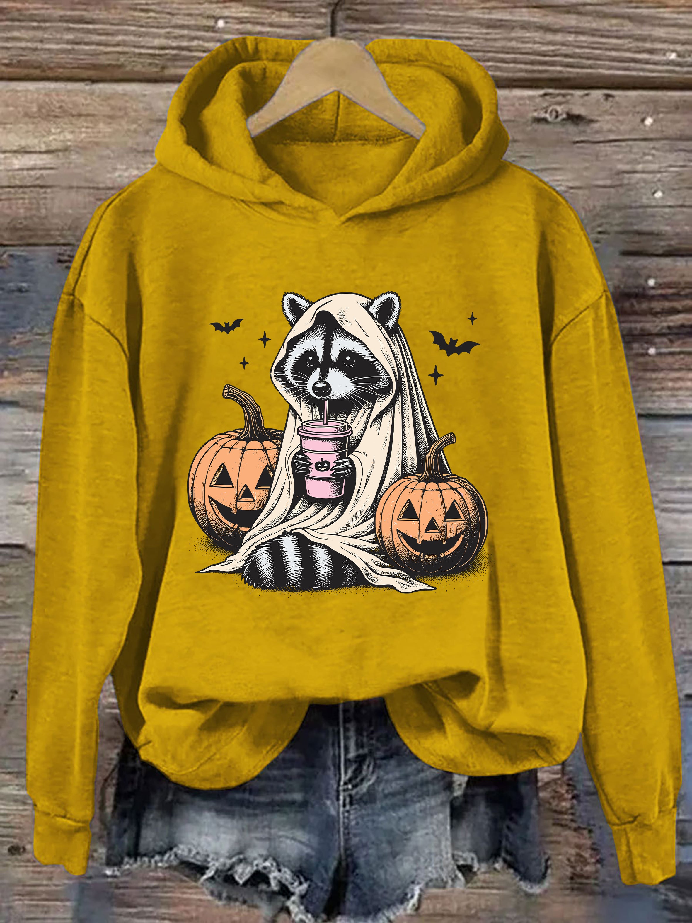 Halloween Raccoon Ghost Hoodie