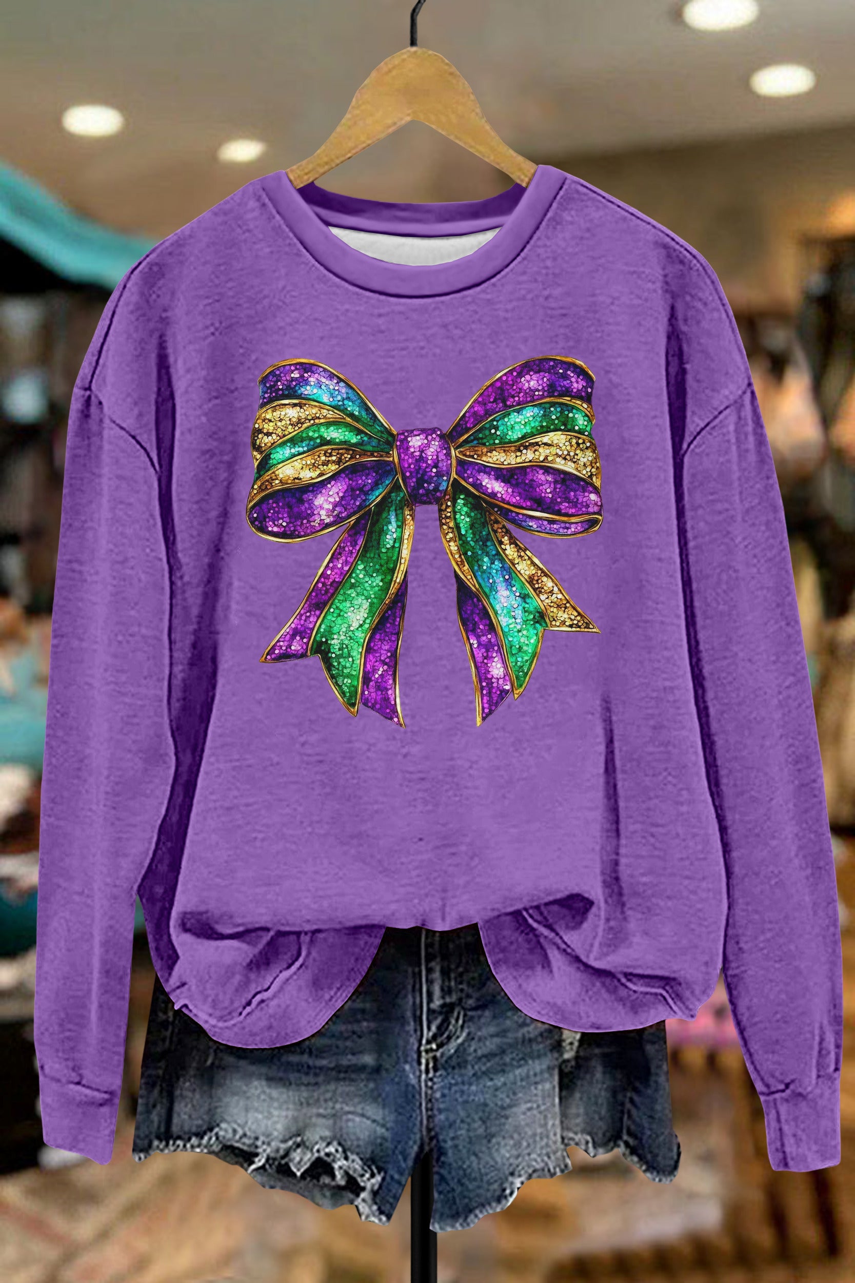 Mardi Gras Bow Sweatshirt