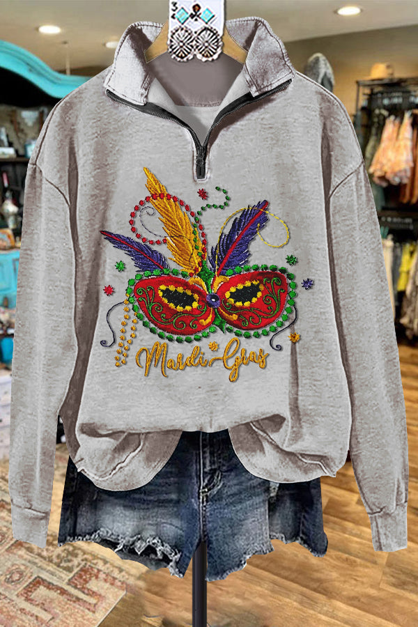 Classic Contrast Mardi Gras Sweatshirt