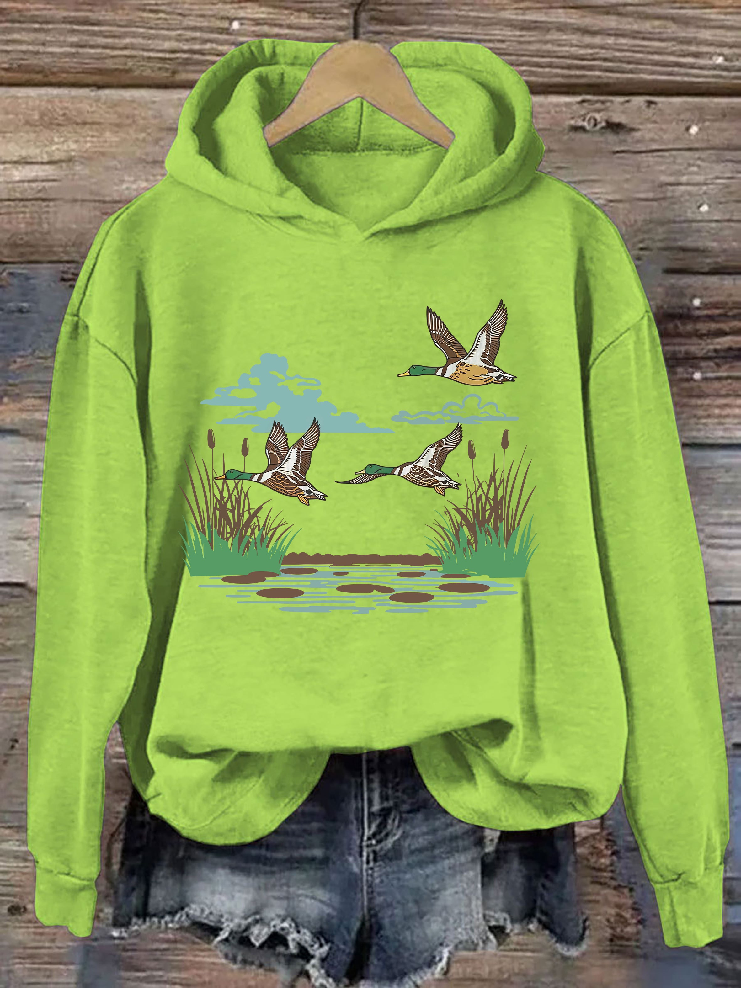 Vintage Wildlife Duck Hoodie