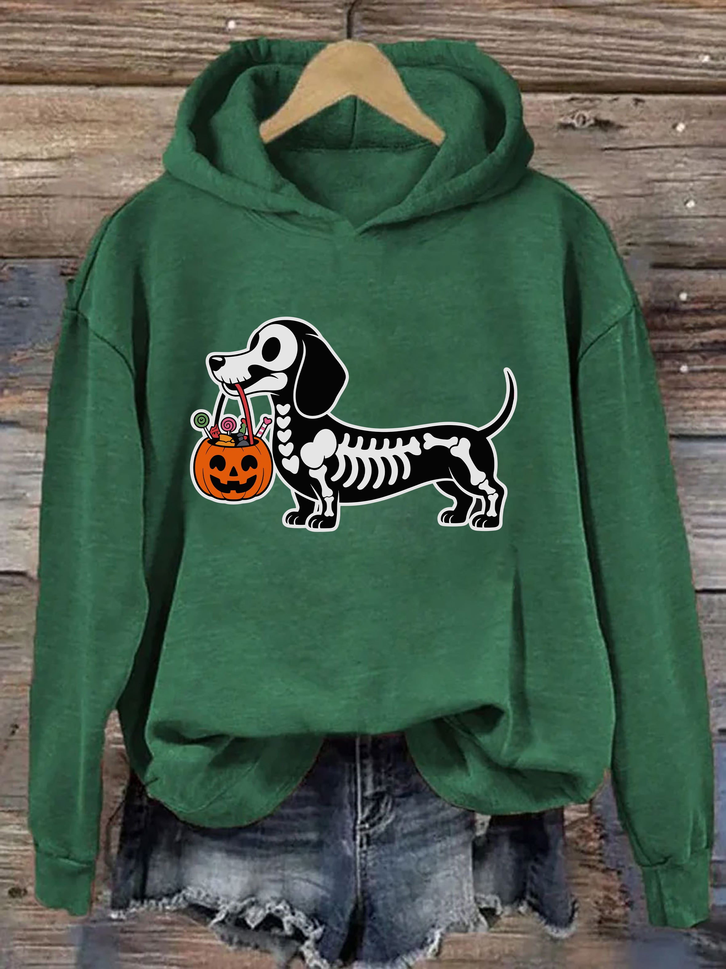 Skeleton Dog Halloween Hoodie