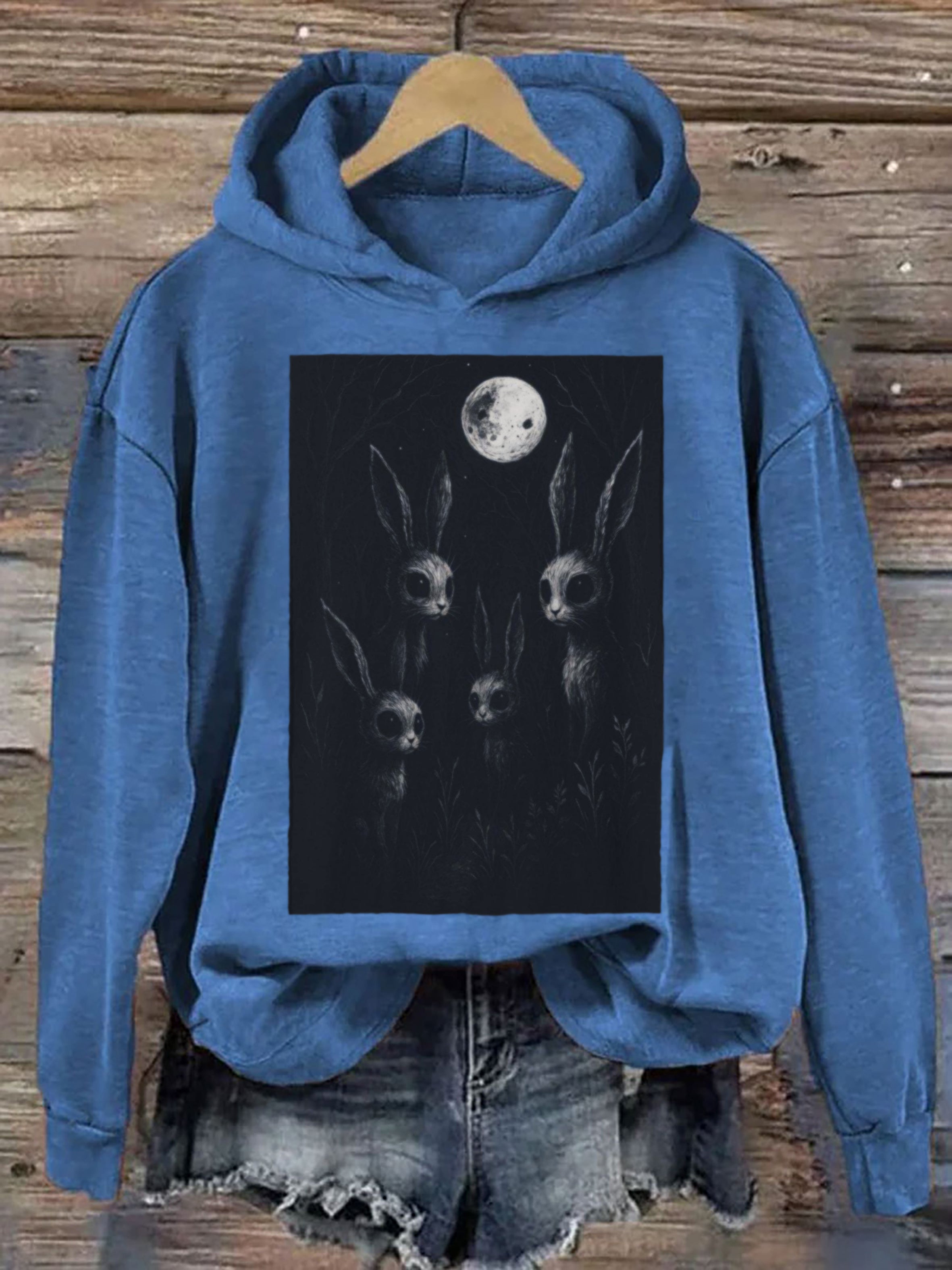 Creepy Bunny Forestcore Gothic Animal Hoodie