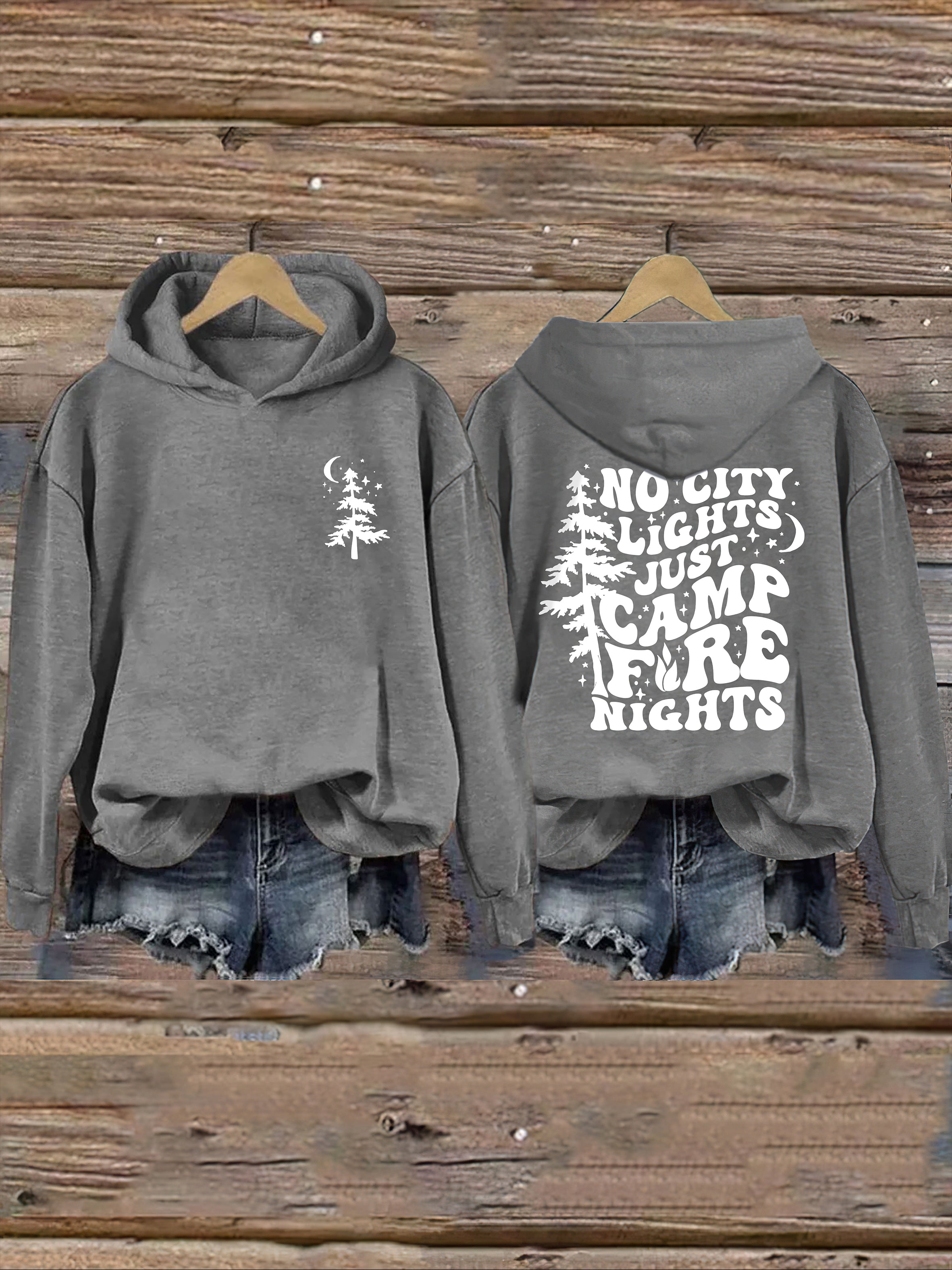No City Lights Just Camp Fire Nights Hoodie