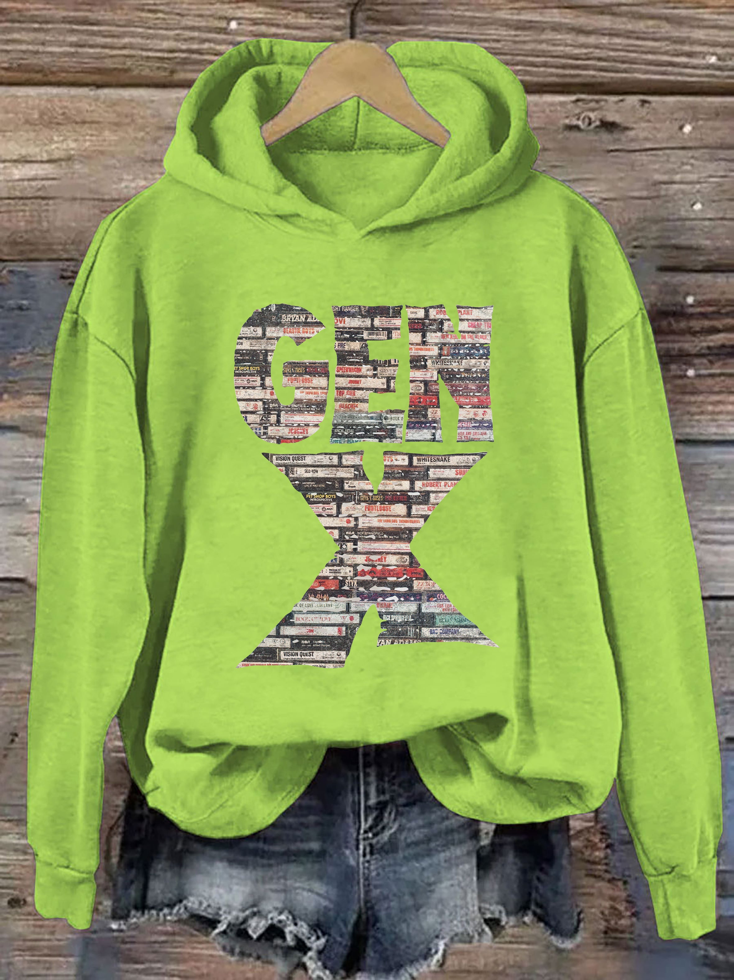 Gen X 80's Rock Cassettes Hoodie
