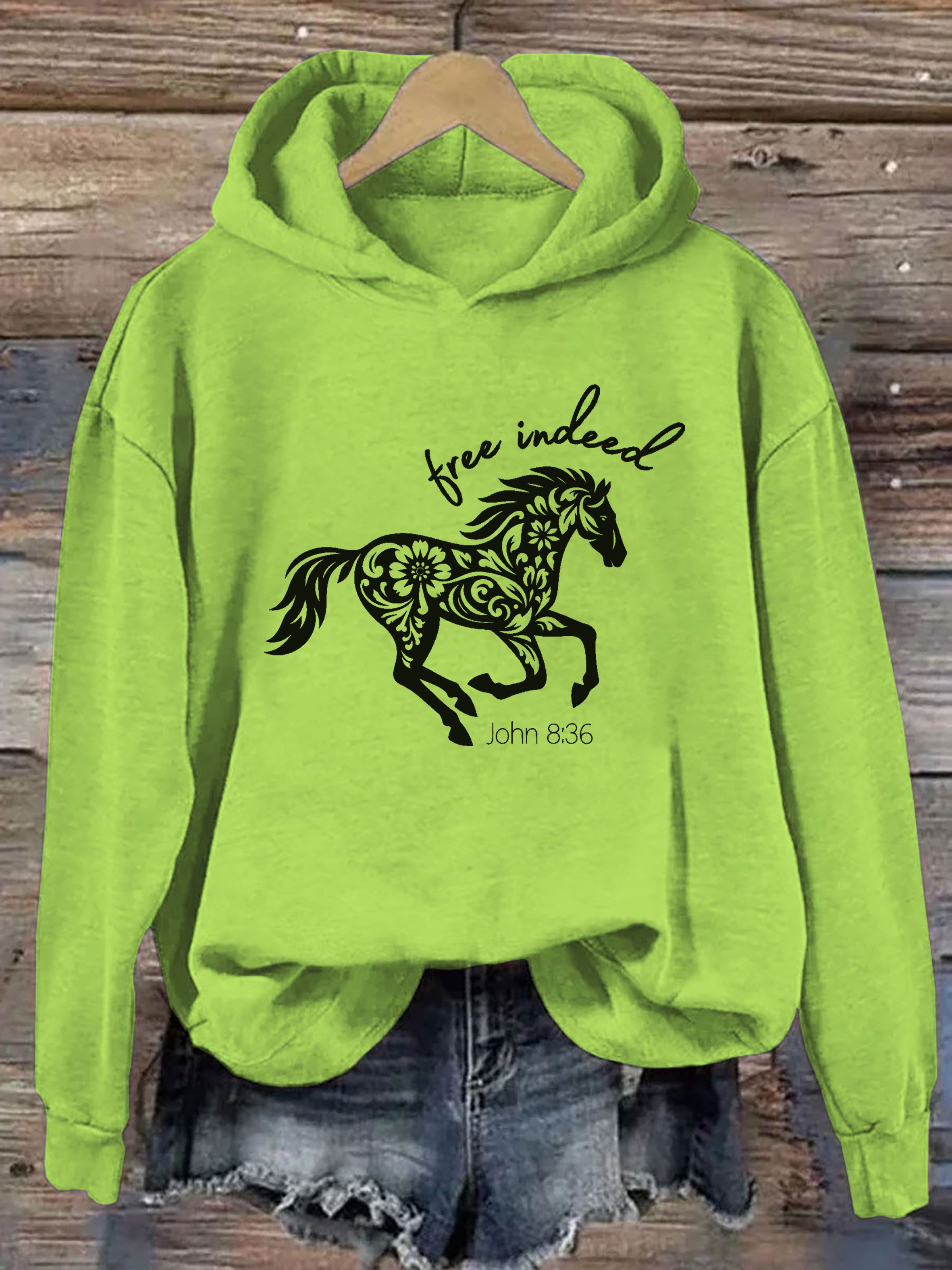Free Indeed Christian Horse Hoodie