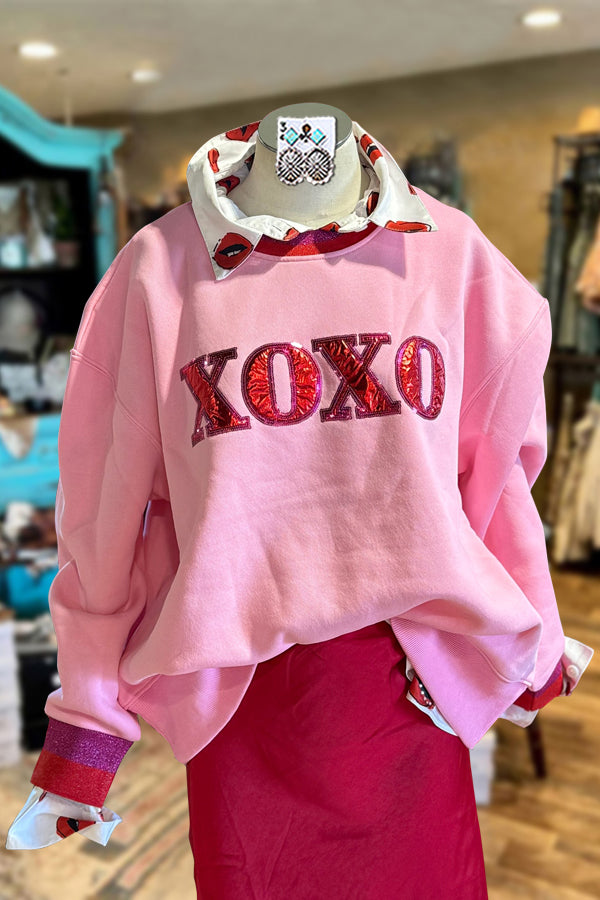 Classic Contrast Valentine's Day Print Sweatshirt