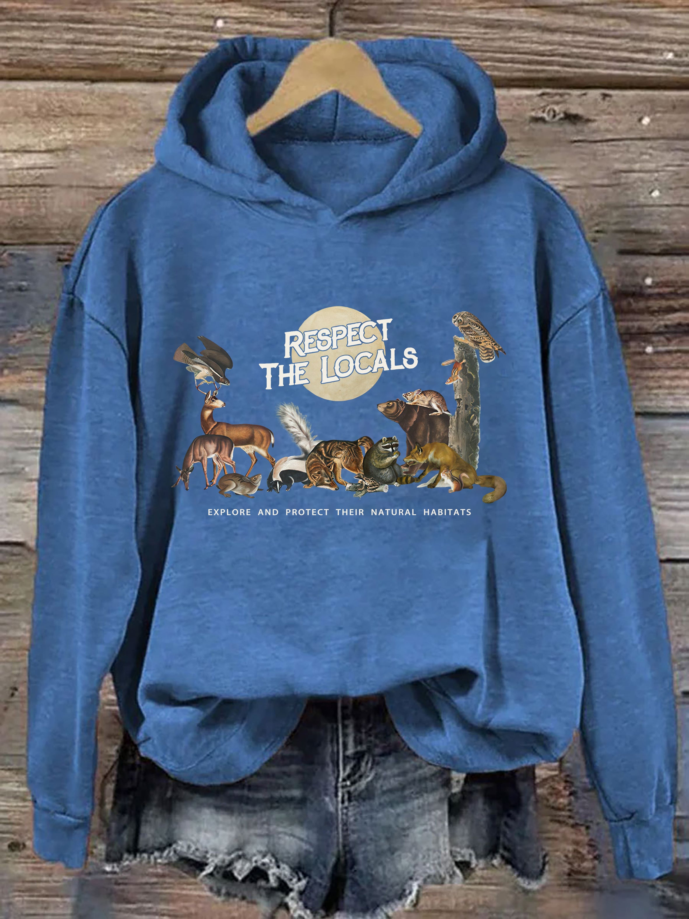 Respect The Locals Woodland Animals Hoodie