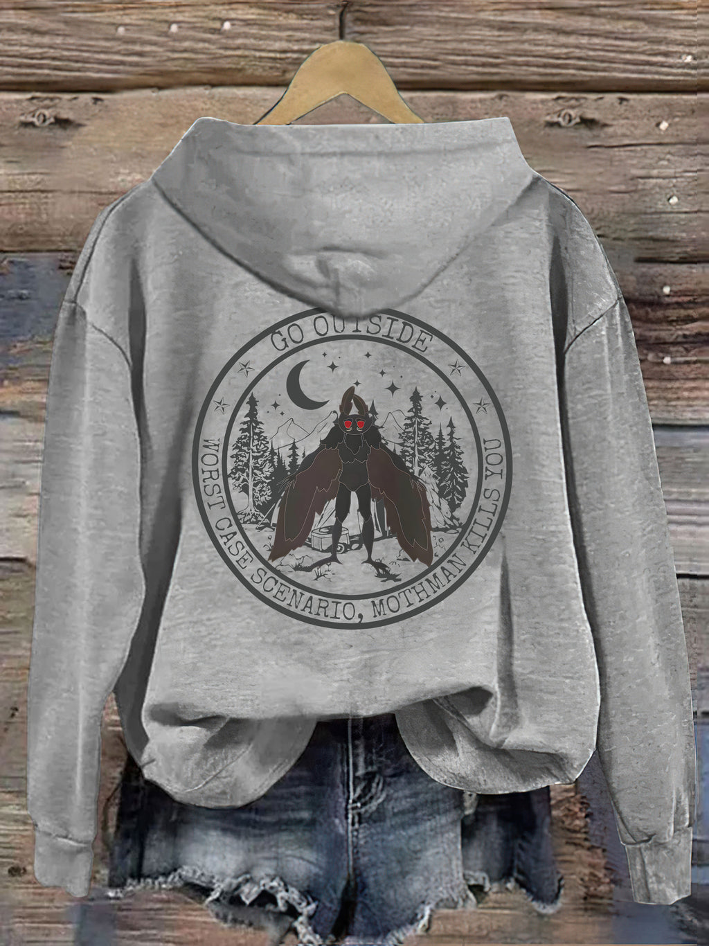 Go Outside Worst Case Scenario Mothman Hoodie