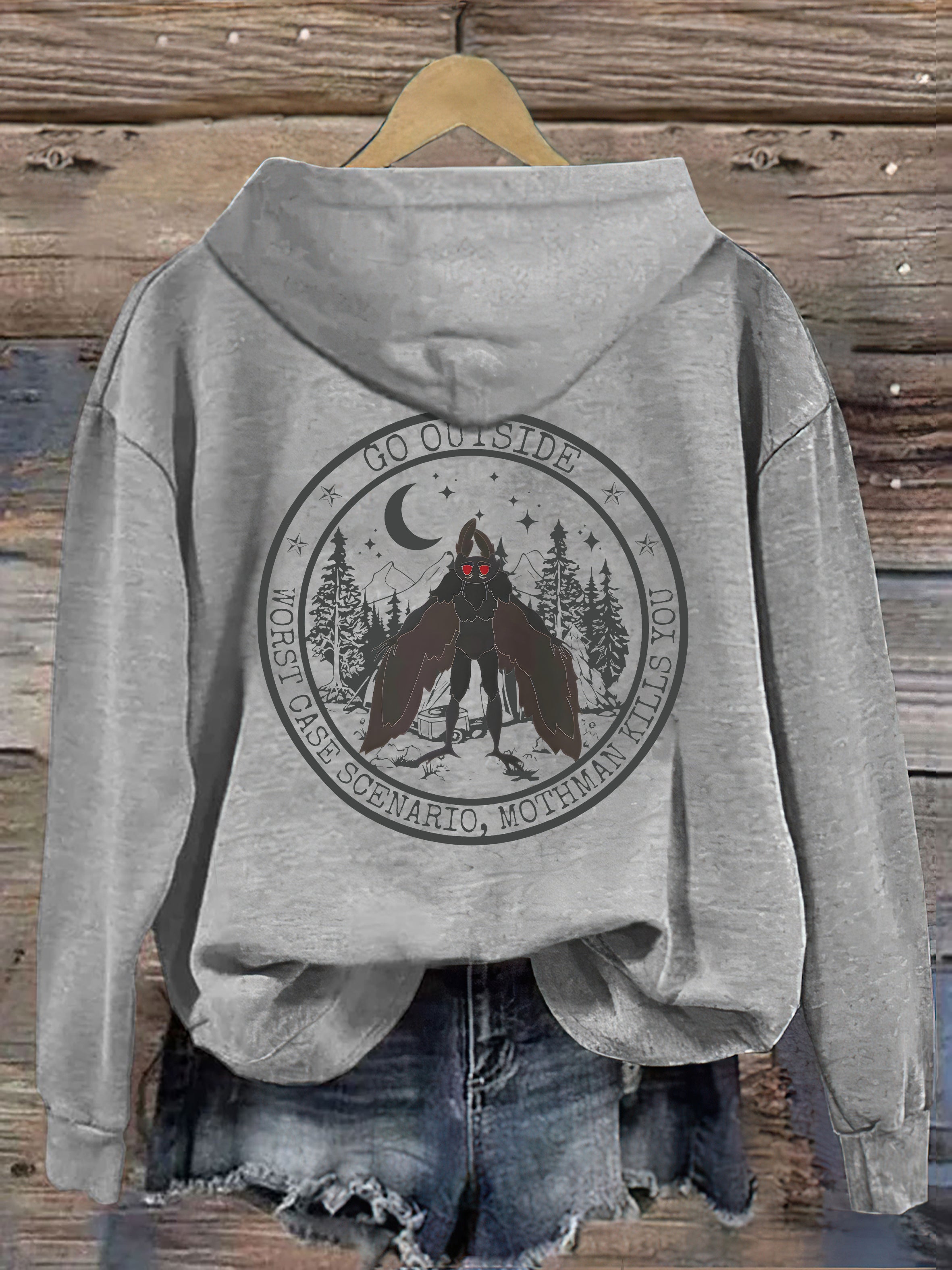 Go Outside Worst Case Scenario Mothman Hoodie