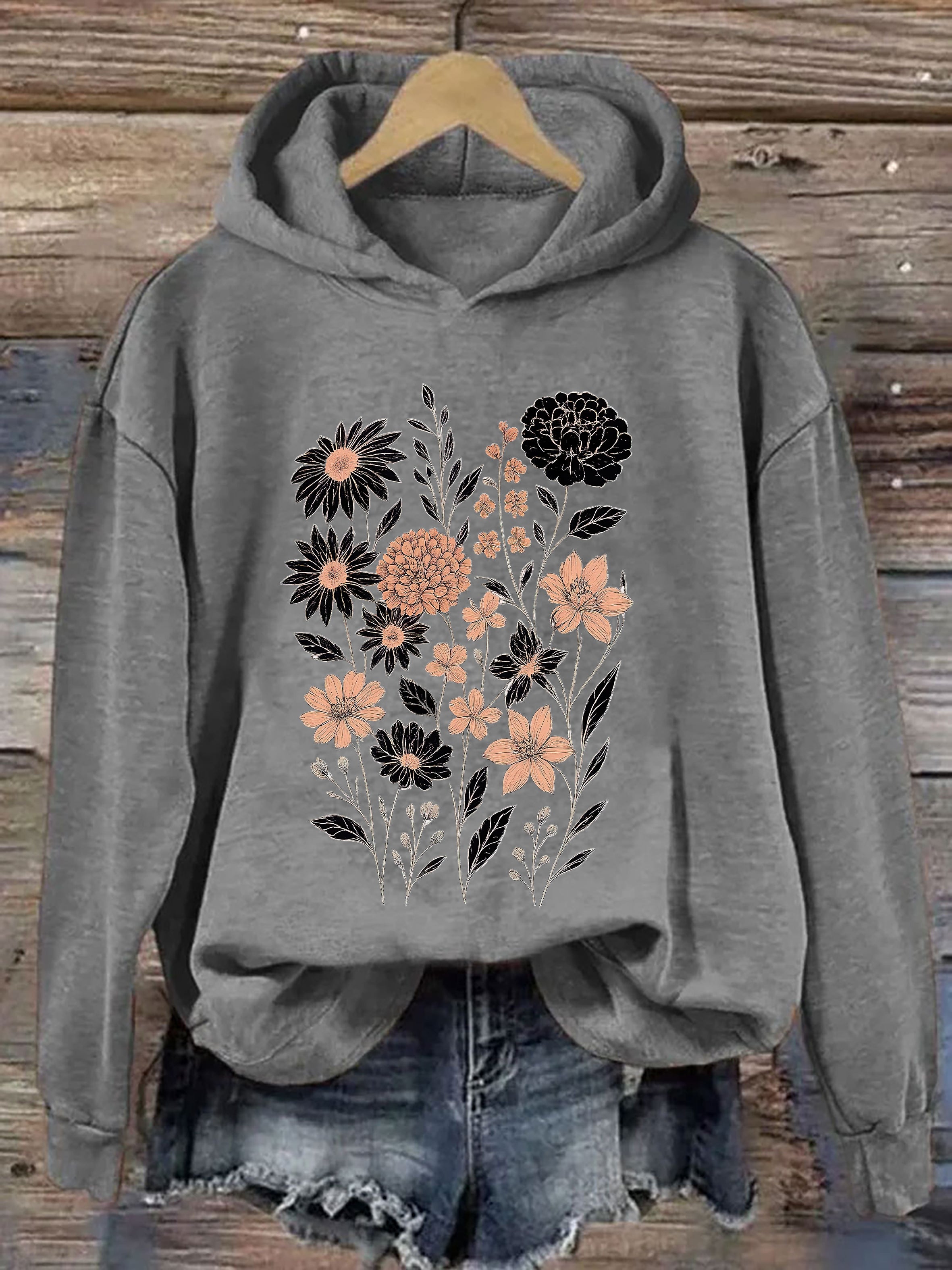 Vintage Pressed Flowers Hoodie