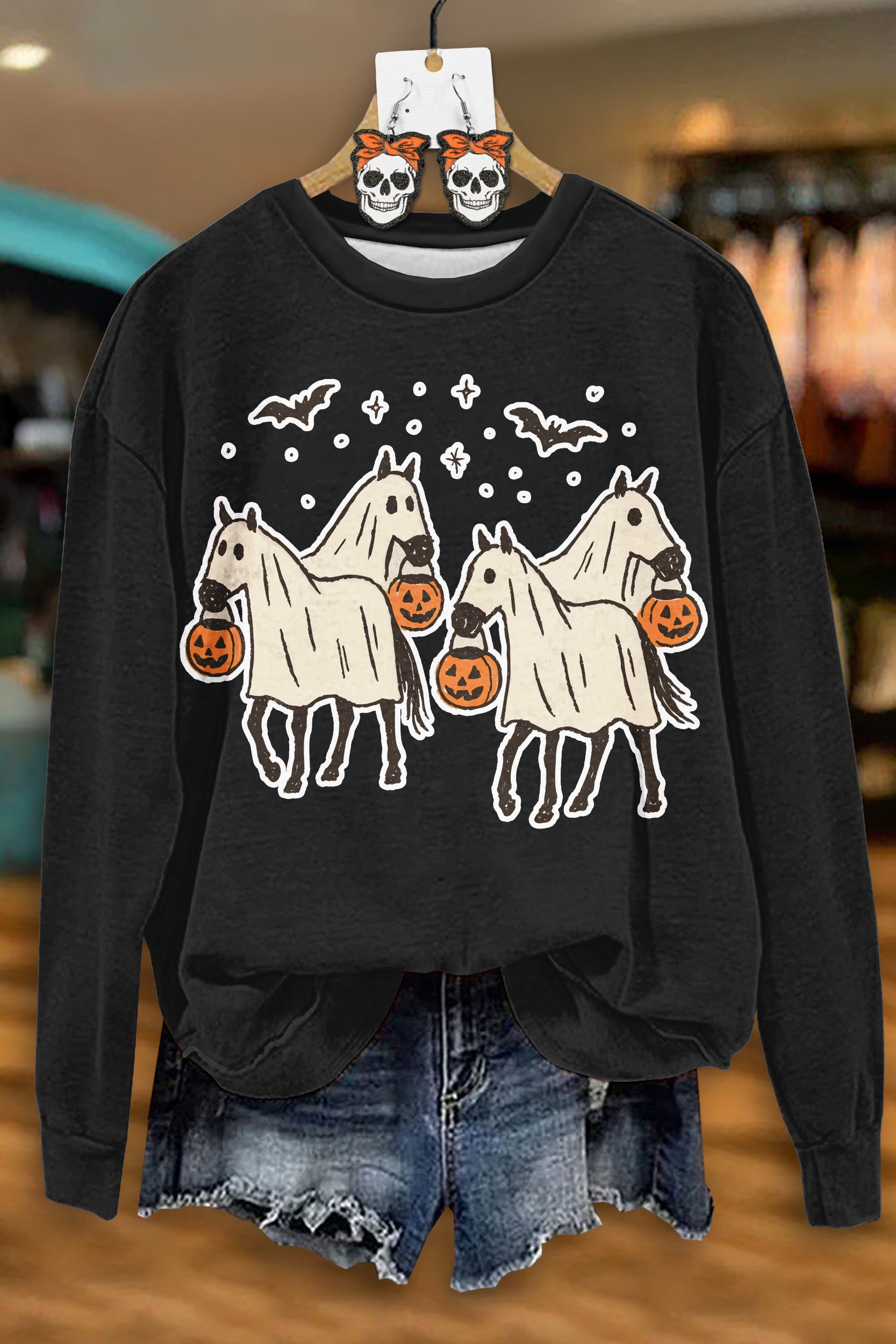 Cute Halloween Horse Pumpkin Sweatshirt