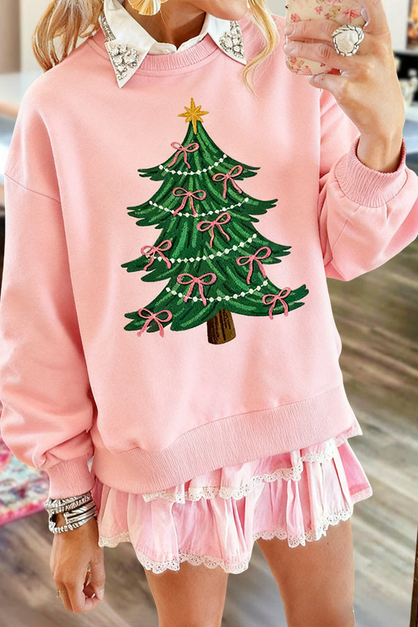 Cute Christmas Tree Bow Sweatshirt