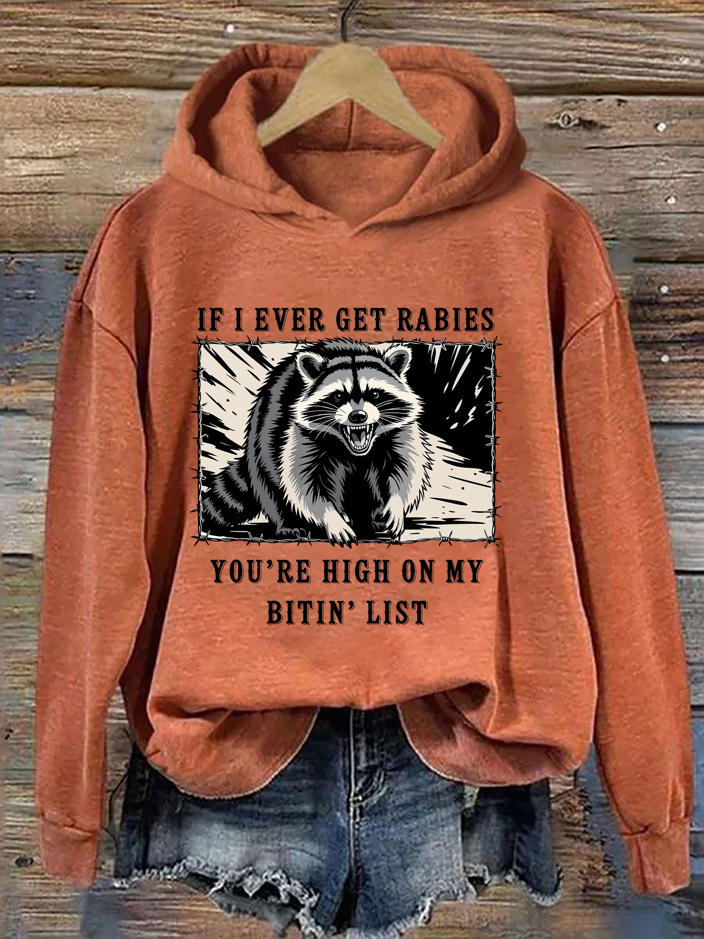 Raccoon Rabies Warning Hoodie
