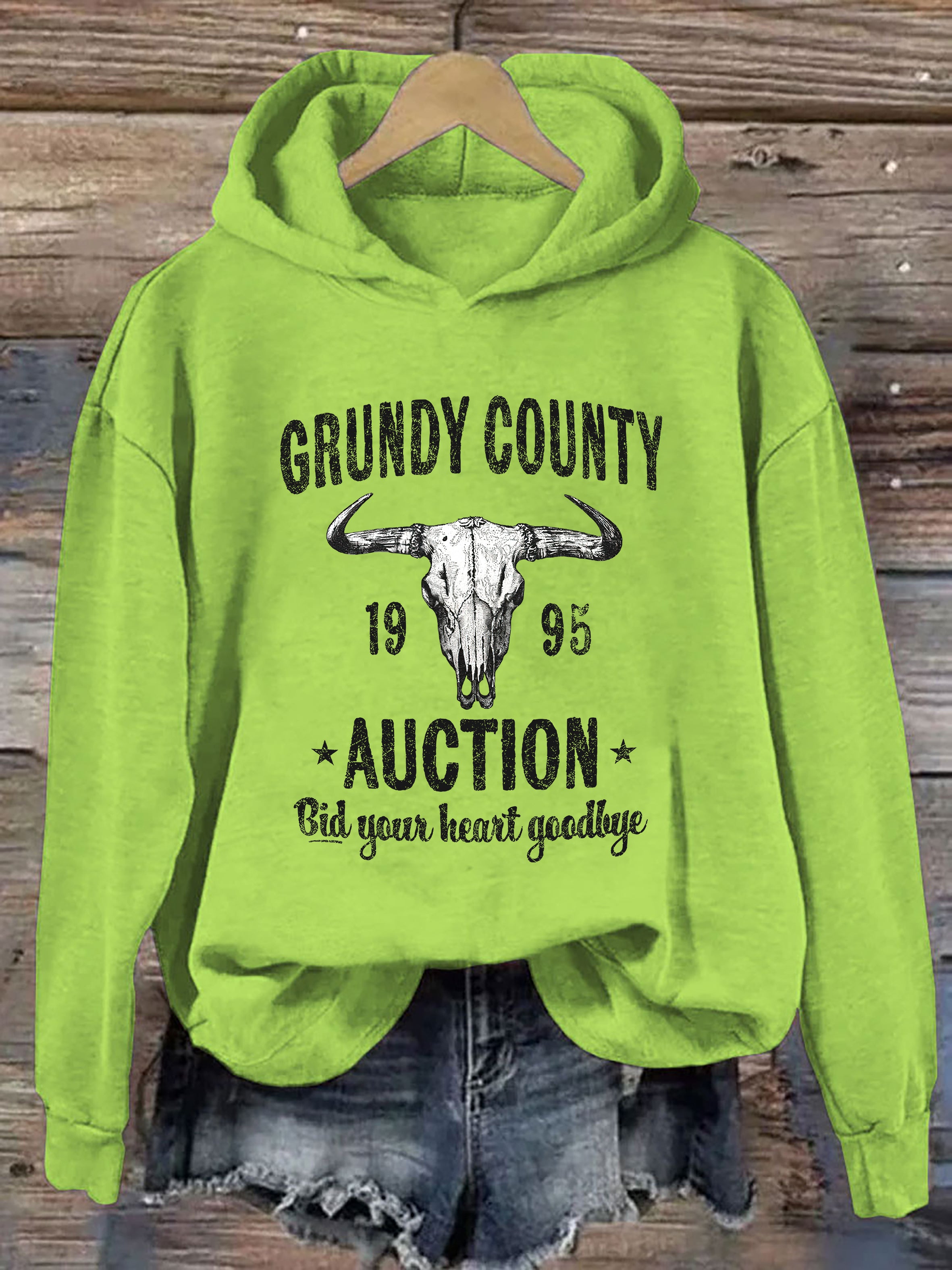 Grundy County Auction Vintage Inspired Hoodie