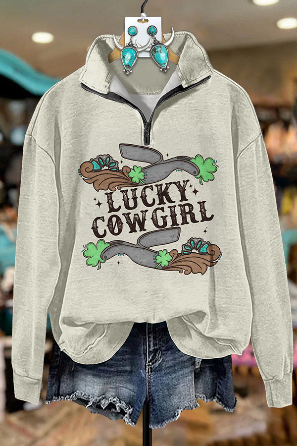 Clover Lucky Cowgirl Zipper Sweatshirt