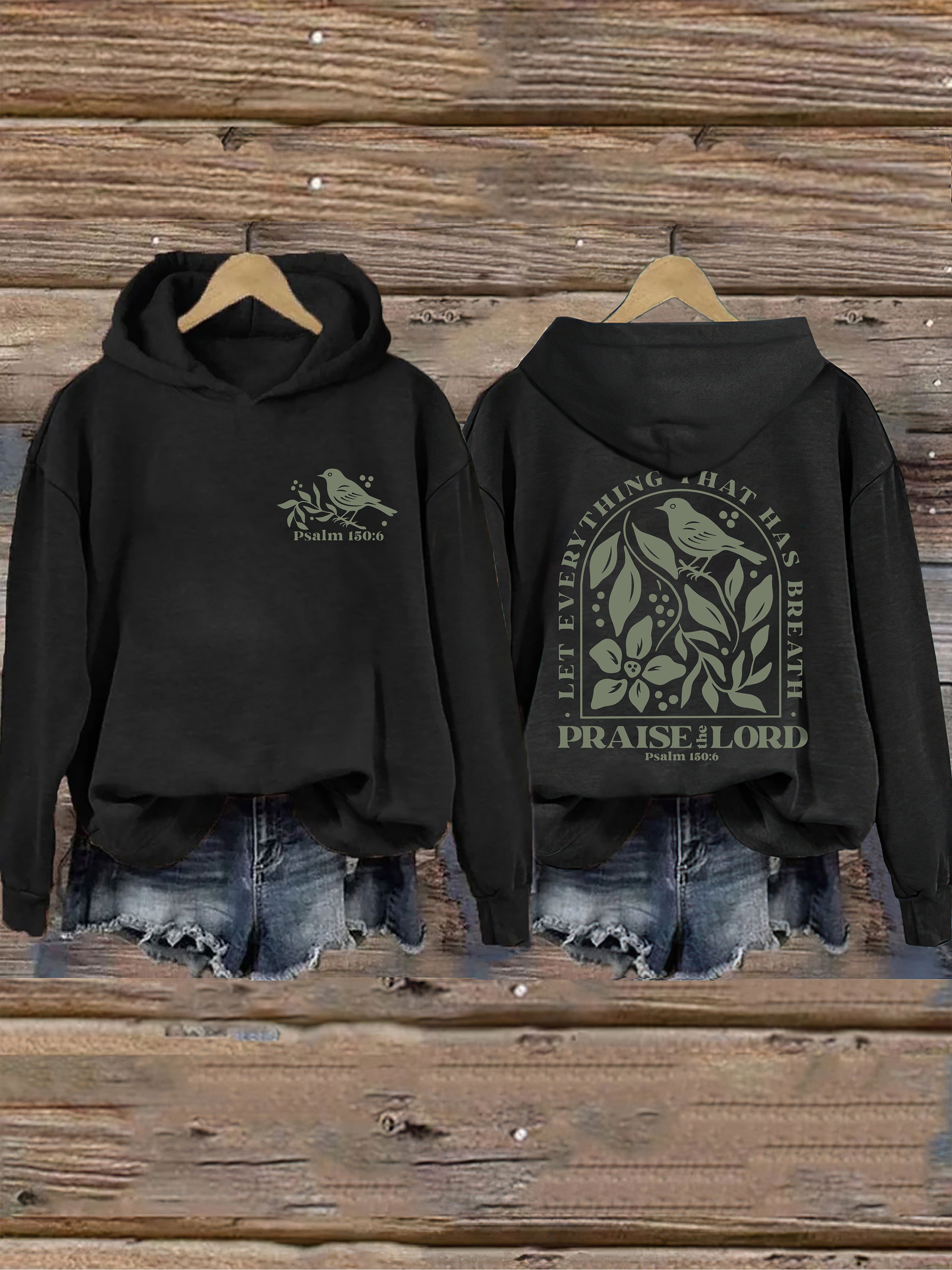 Vintage Faith Based Psalm 150:6 Christian Graphics Hoodie