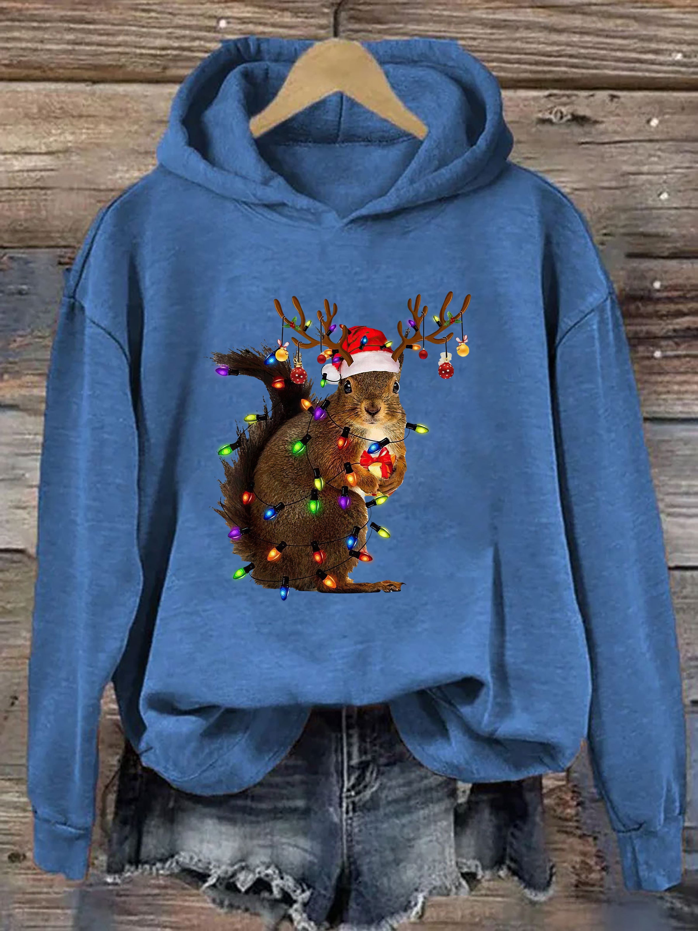 Squirrel Christmas Lights Hoodie
