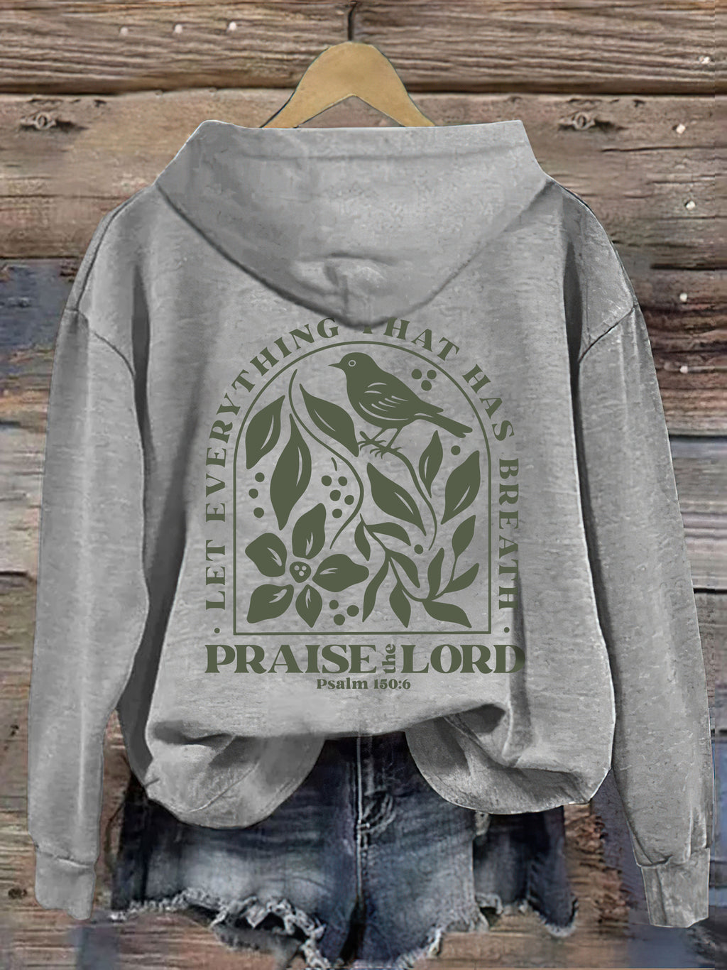 Vintage Faith Based Psalm 150:6 Christian Graphics Hoodie