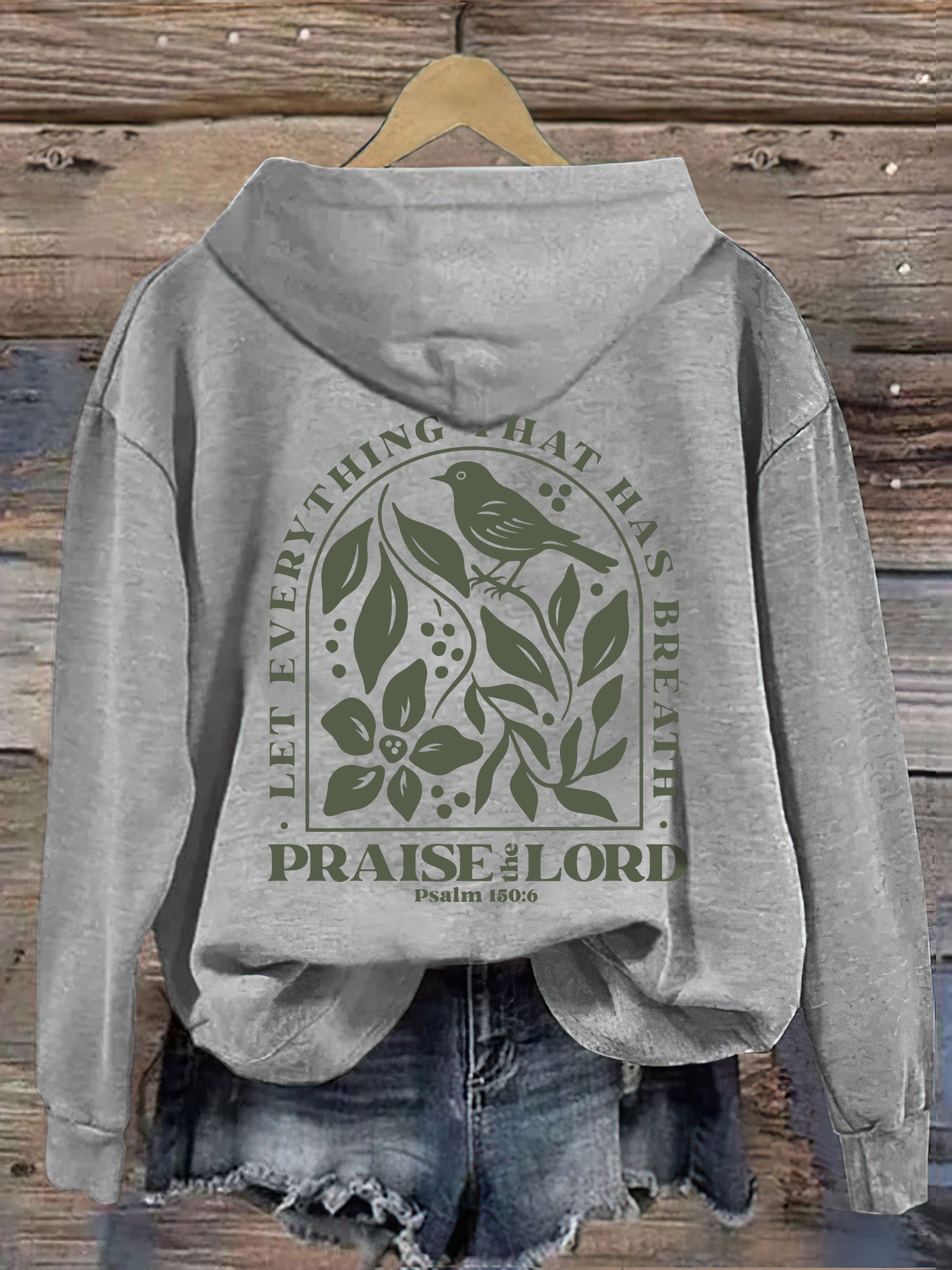 Vintage Faith Based Psalm 150:6 Christian Graphics Hoodie
