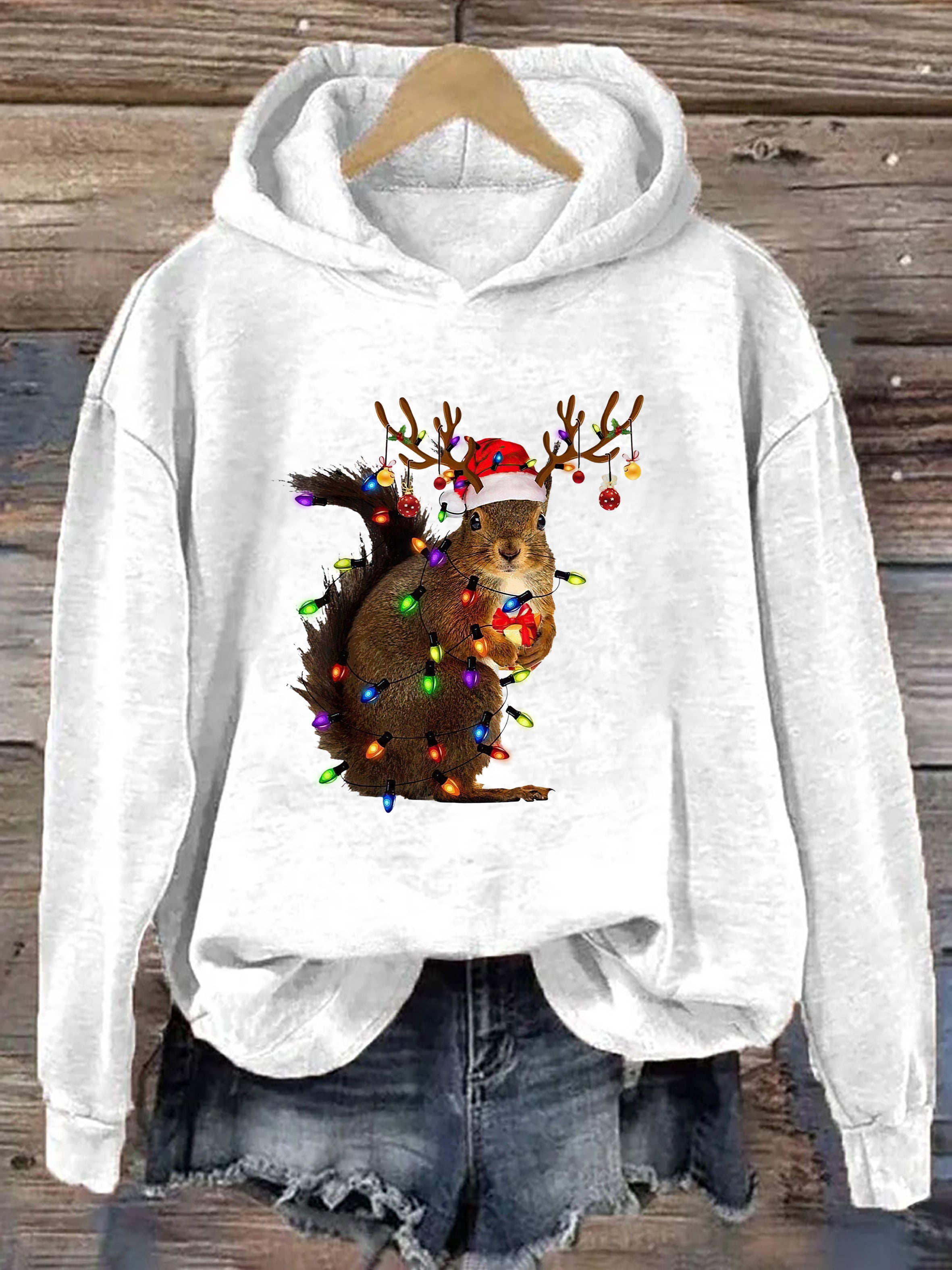 Squirrel Christmas Lights Hoodie