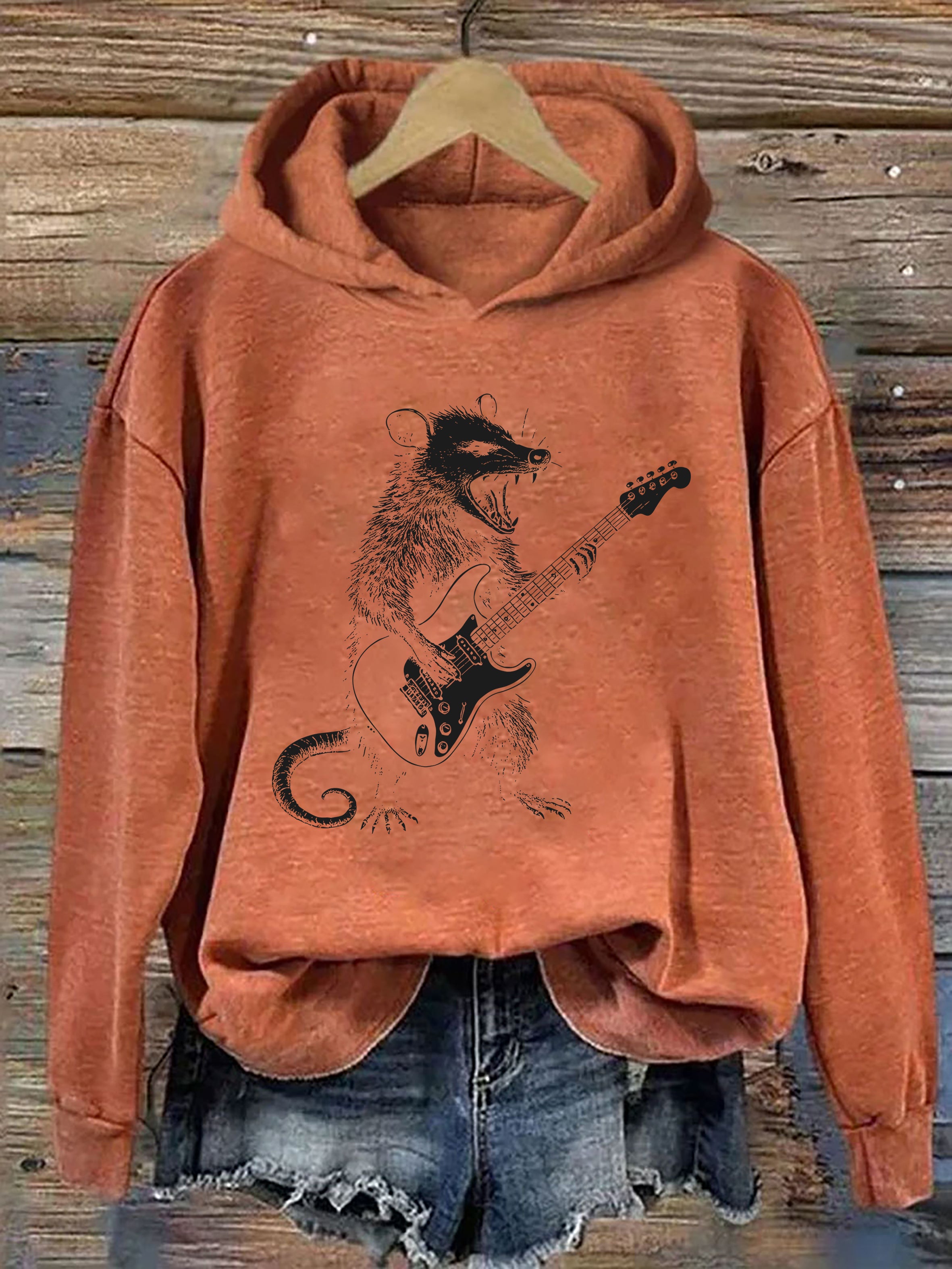 Possum Playing Guitar Hoodie