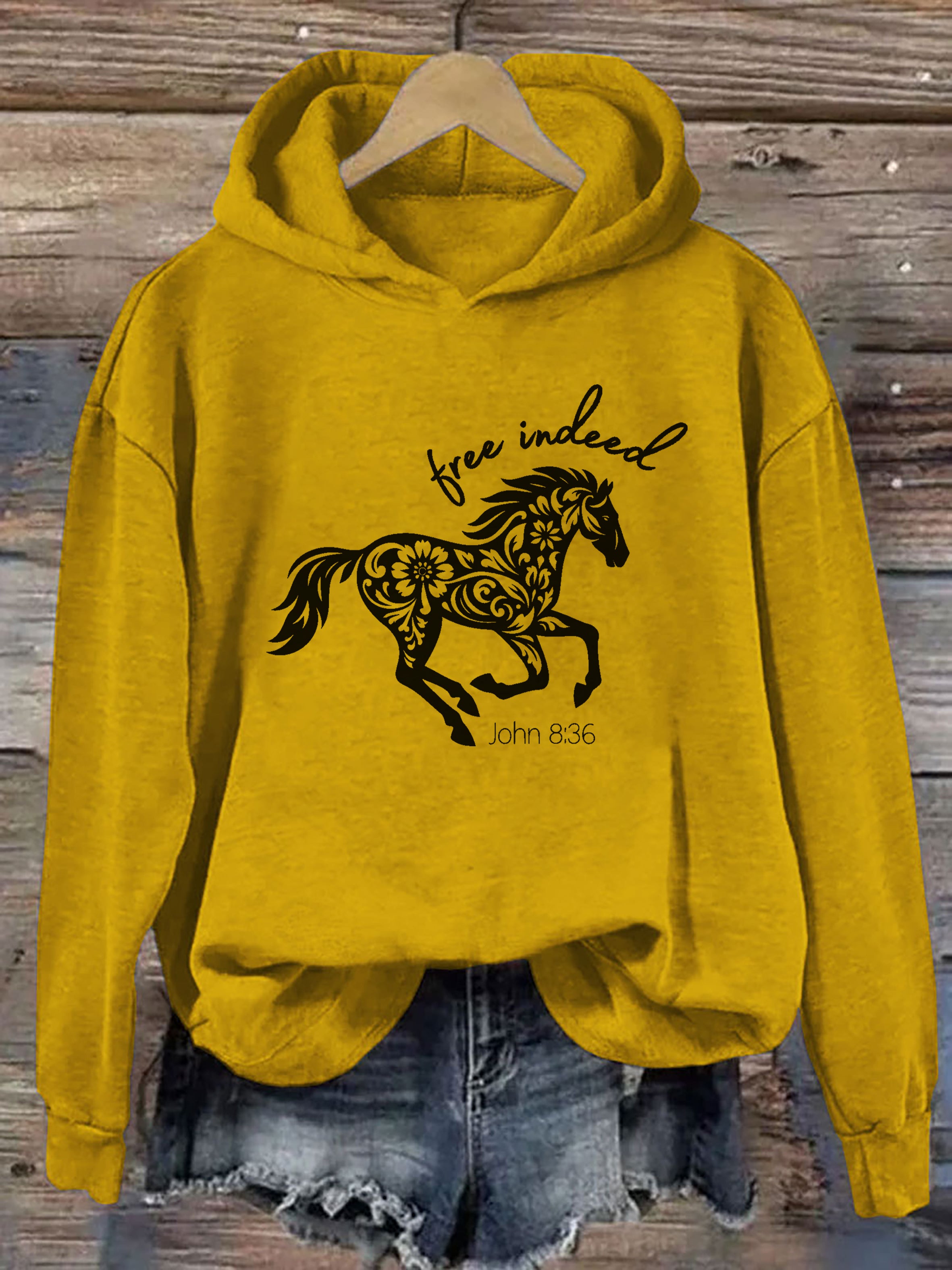 Free Indeed Christian Horse Hoodie