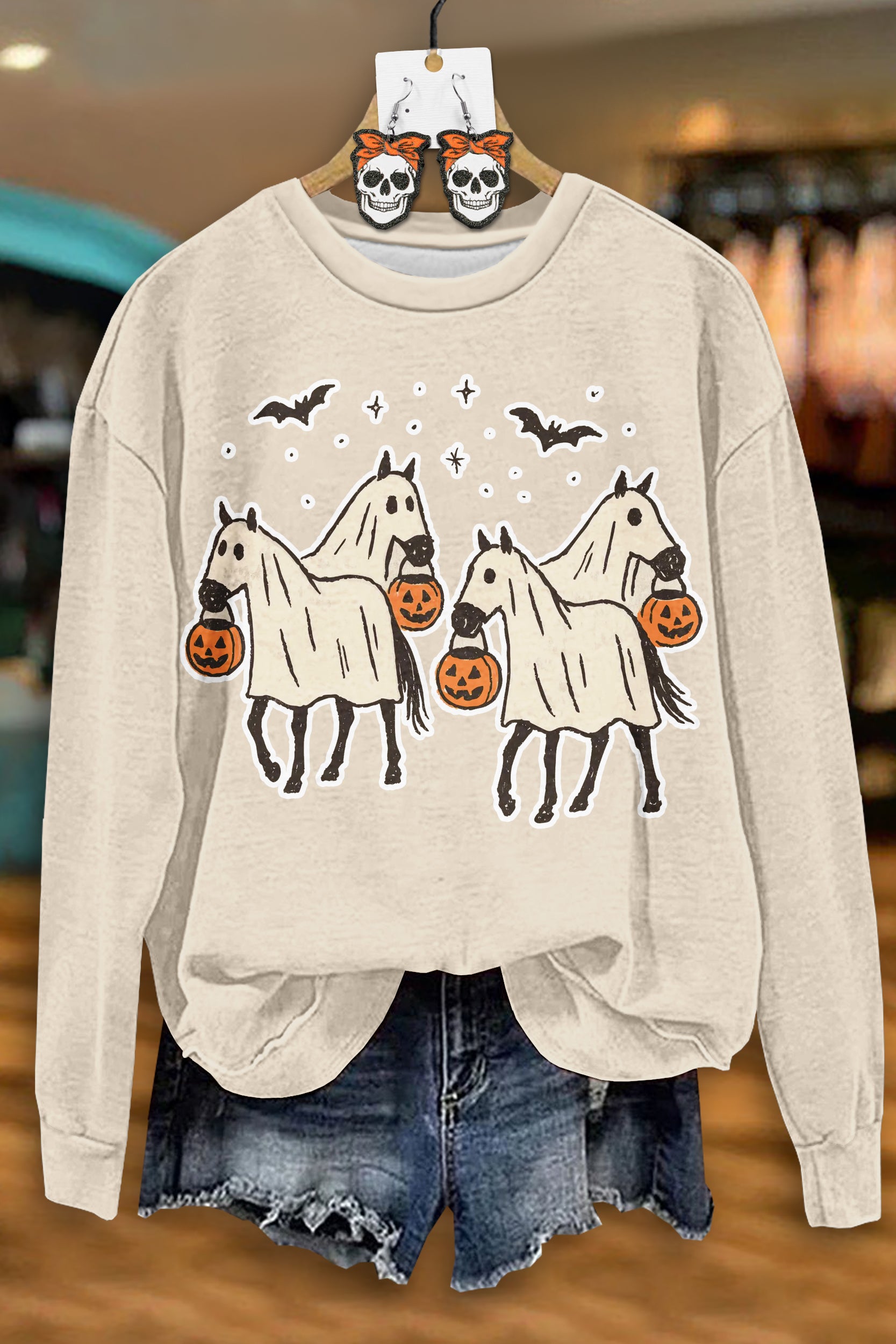Cute Halloween Horse Pumpkin Sweatshirt