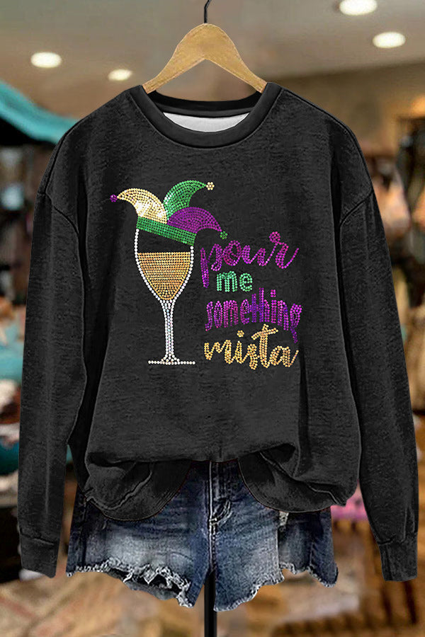 Wineglass Mardi Gras Sweatshirt