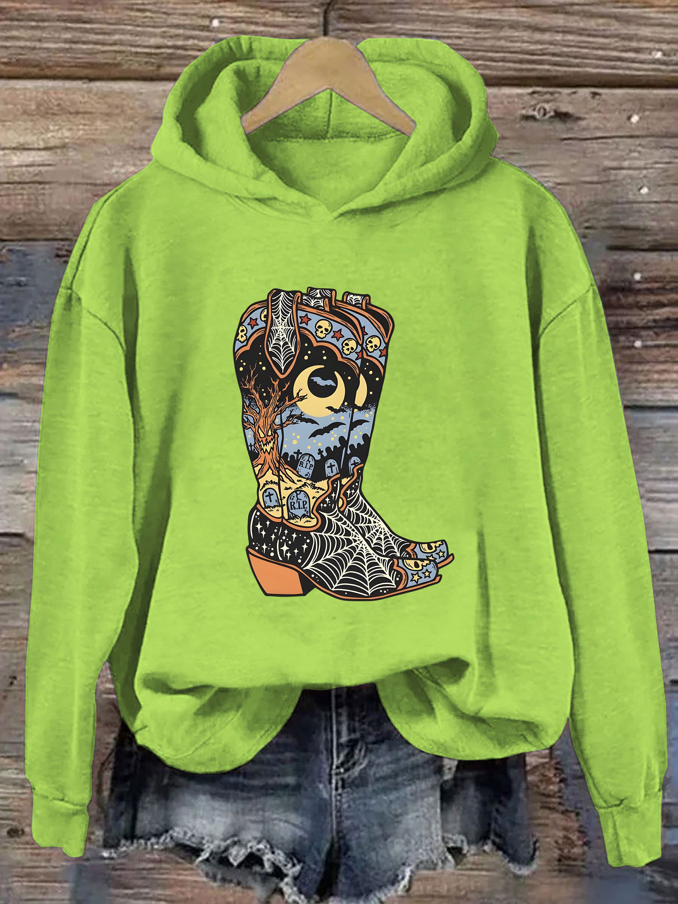 Halloween Cowboy Boots Hoodie