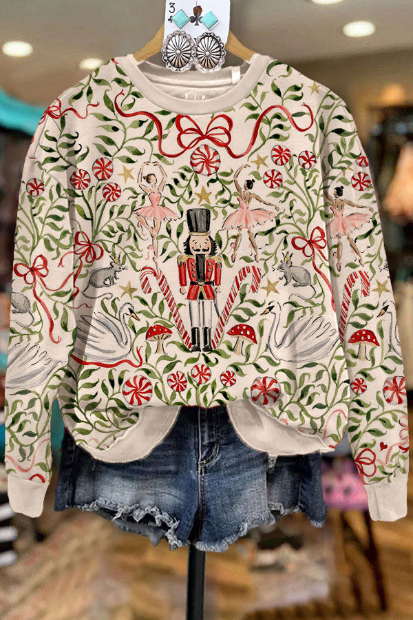 Vintage Nutcracker Print Sweatshirt