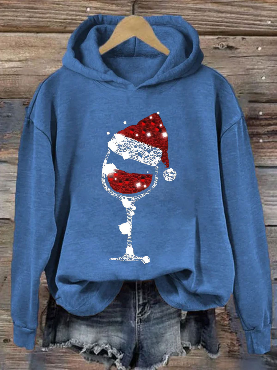 Christmas Wine Glasses Hoodie
