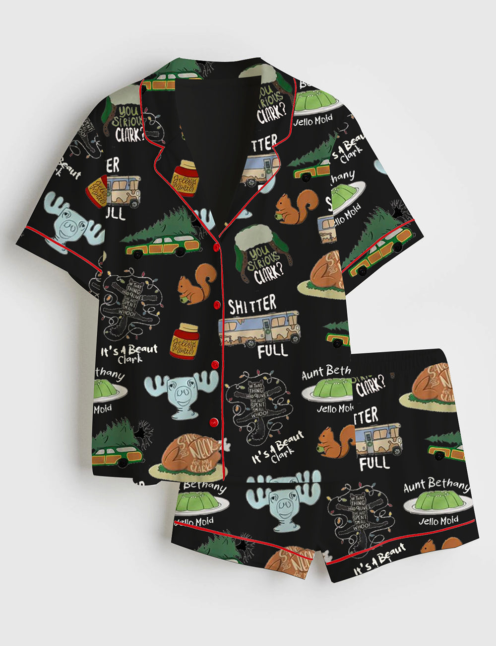 Women's It's A Beaut Clark Christmas Vacation Satin Pajama Set