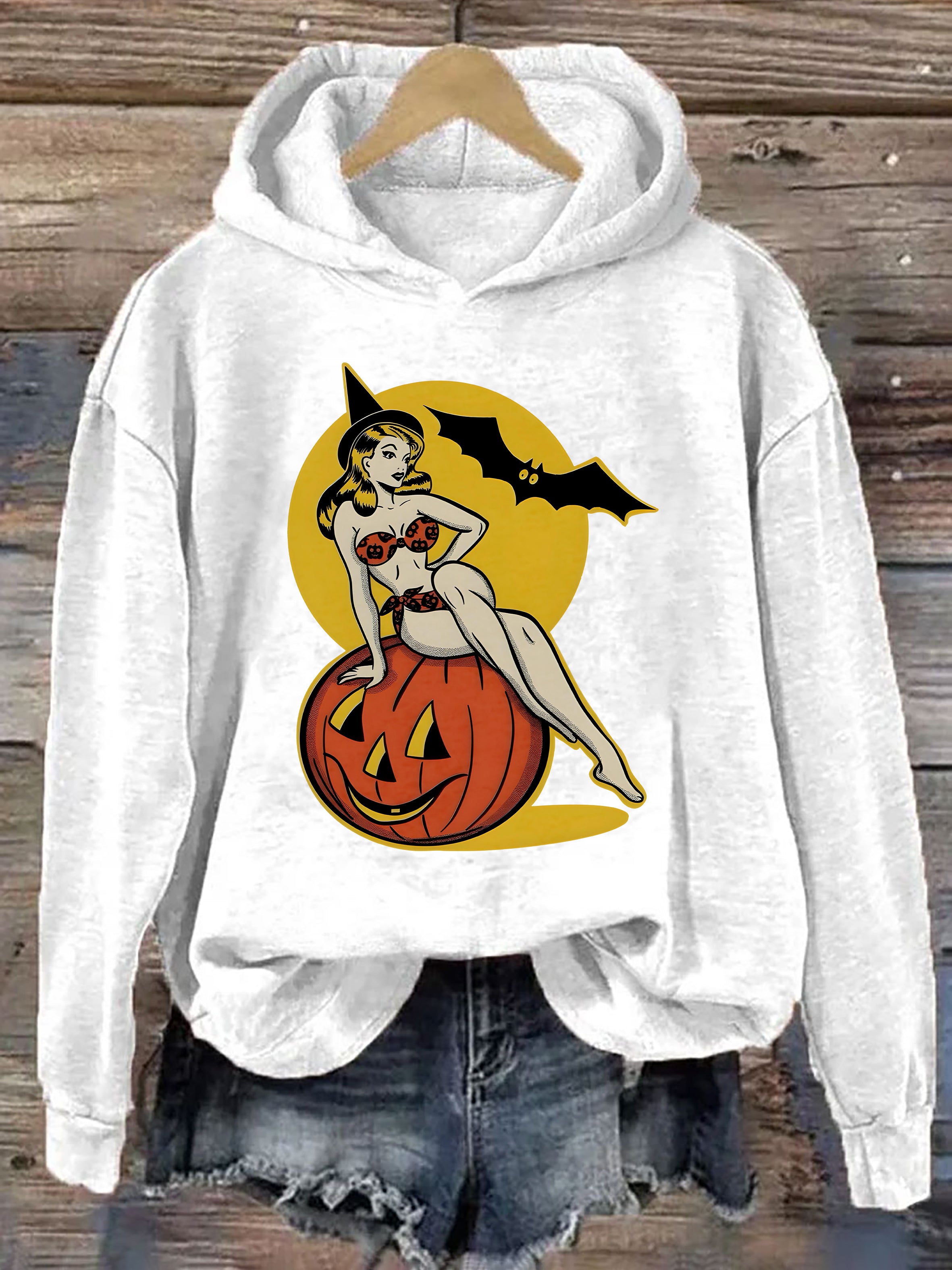 Halloween Girl Pumpkin Bat Hoodie